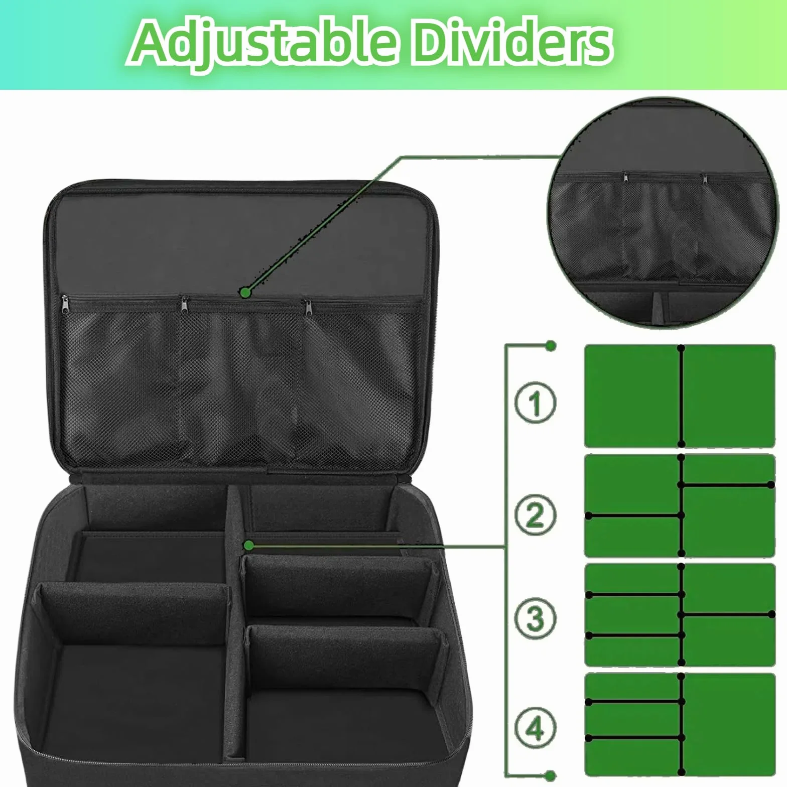 Organiseur de coffre de golf – Sac de rangement pour casier de voiture à 2 couches – Casier d'équipement de golf pour homme et organisateur de chaussures pour balles, t-shirts, vêtements