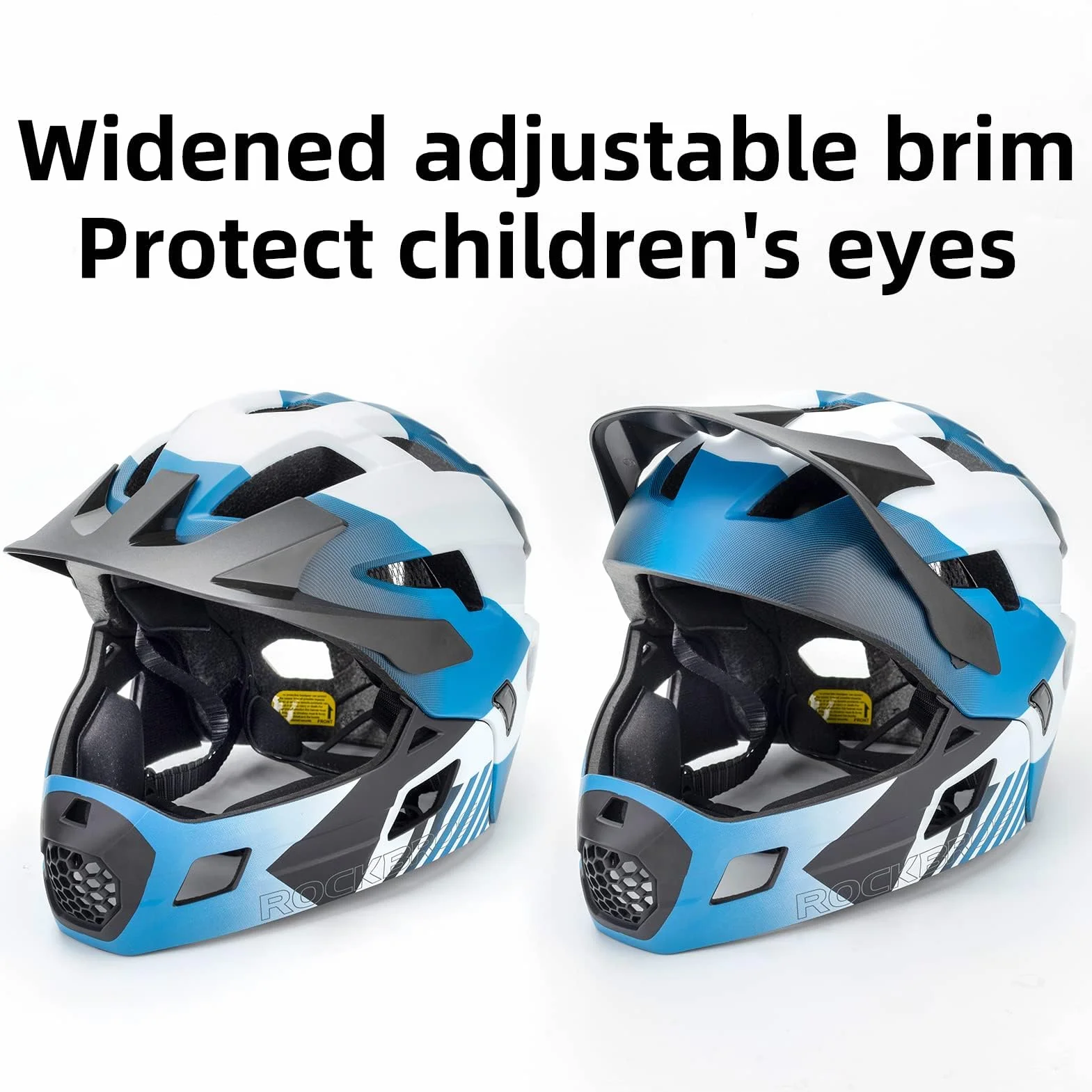 ROCKBROS Casque BMX d'enfant Intégral Vélo VTT Anti-Choc Menton Protection Détachable CE