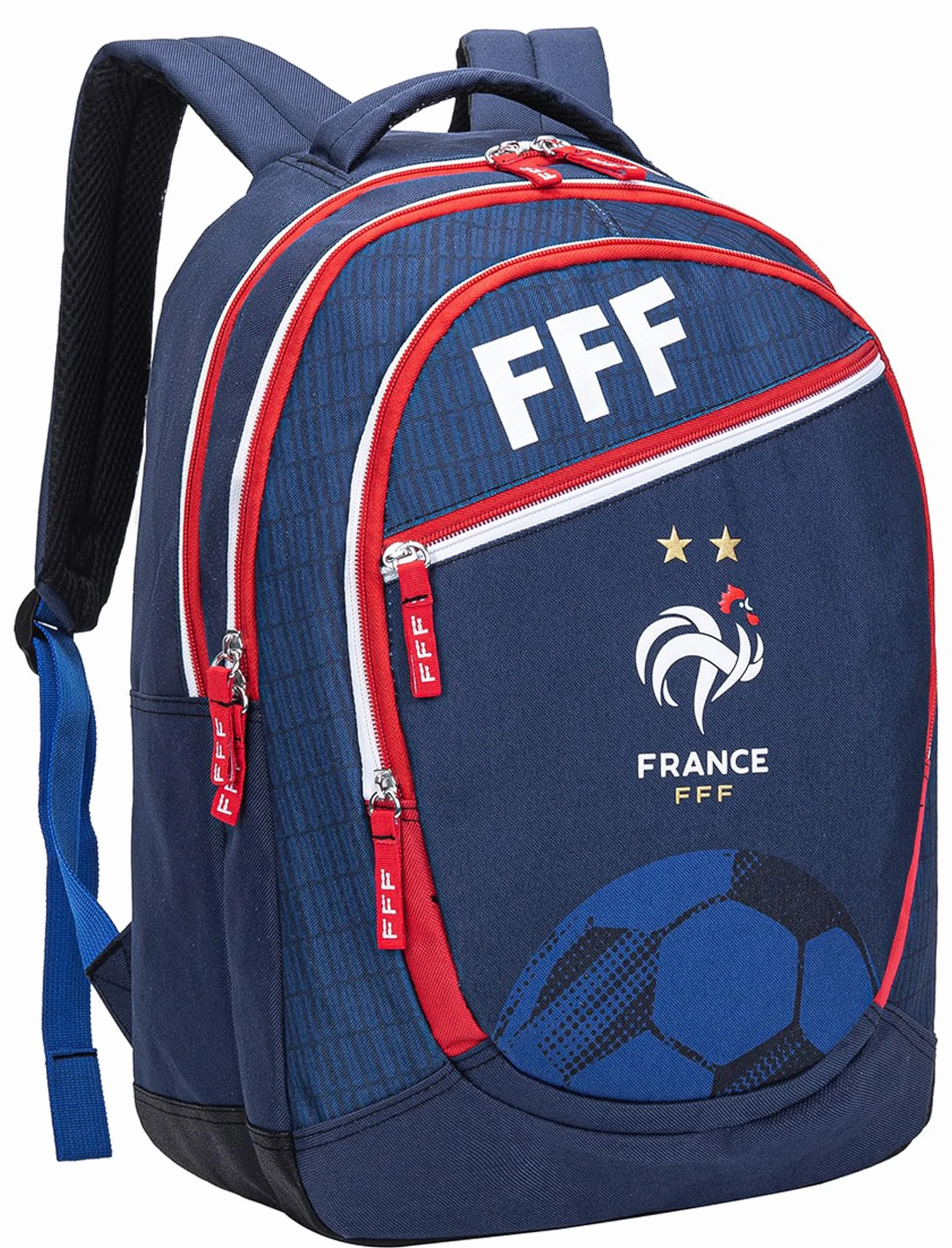 FFF Sac à Dos Scolaire Collection Officielle Equipe de France de Football - 3 Compartiments