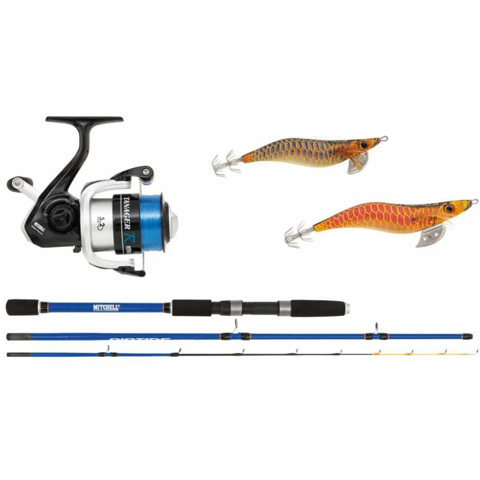 Mitchell Set Canne+Moulinet Spinning Riptide R Squid Combo 3000Fd - 180cm - Puiss.10-25g - 1525548, bleu/blanc