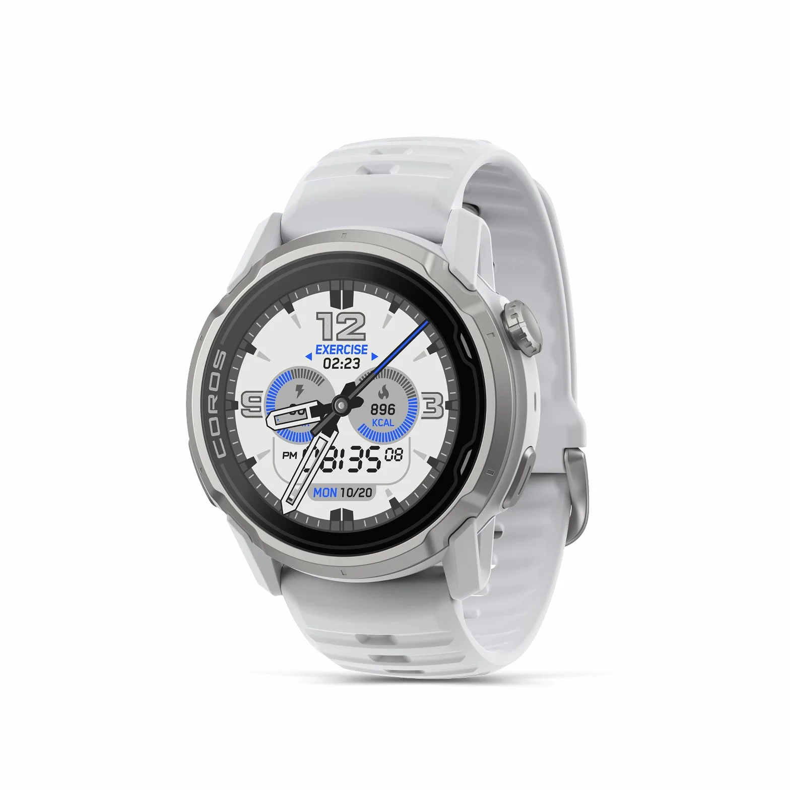 COROS APEX 4 Montre GPS, écran Tactile MIP 1,3", Cartes mondiales + Navigation itinéraire, autonomie 41 Jours, Montre Sport, Micro, Haut-Parleur, 5 Modes d'escalade (Blanc, 46mm)