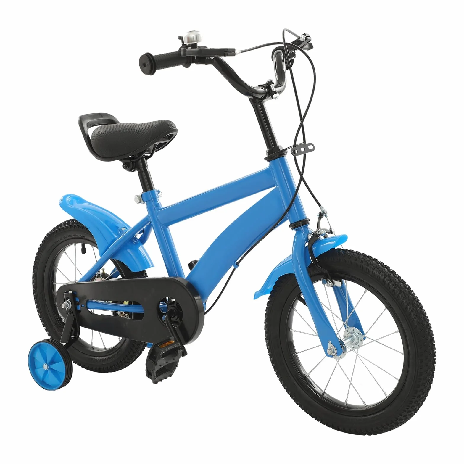 Vélo Enfant 14 Pouces Réglable Acier Carbone Garçon Fille Roues Stabilisatrices 3-6 Ans