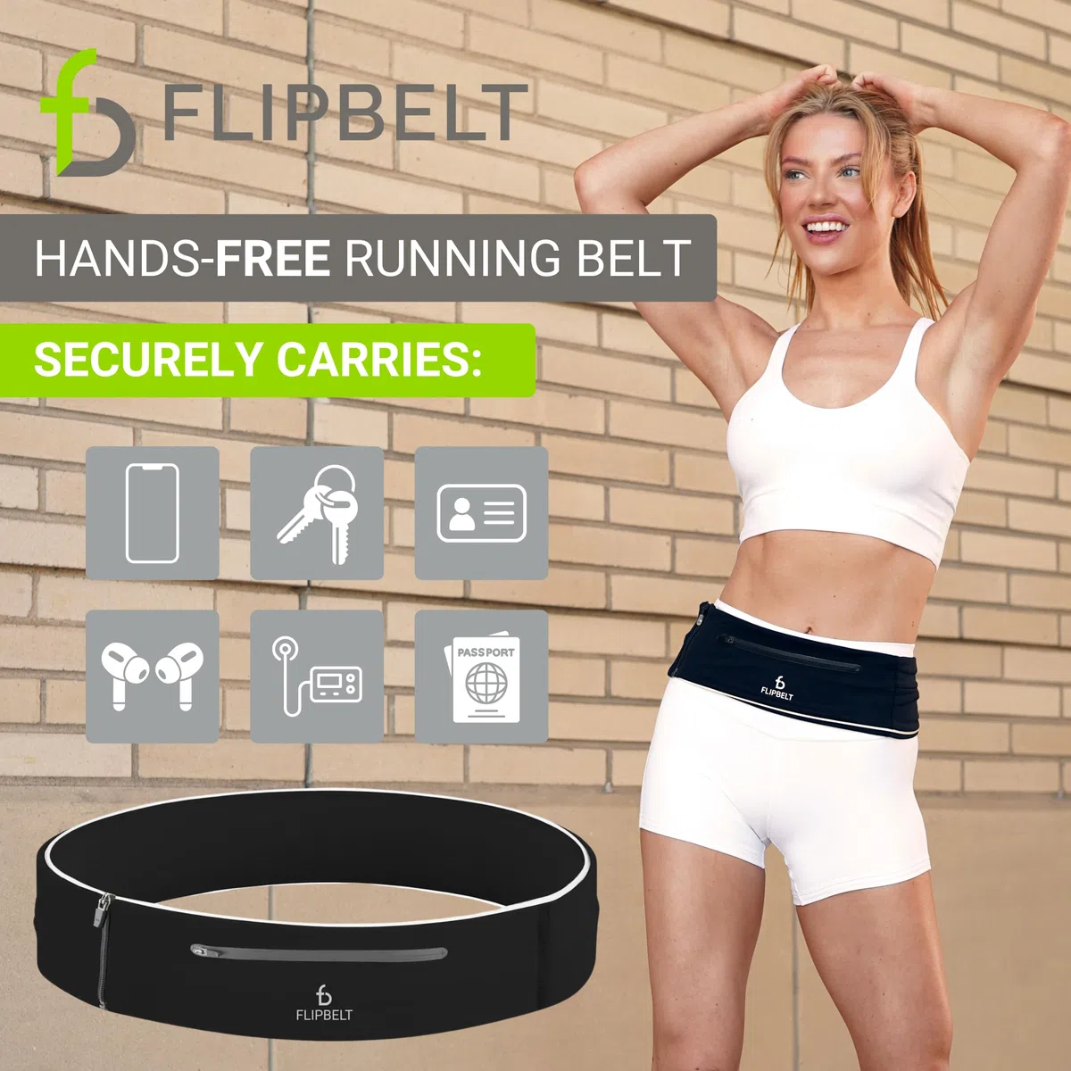 FlipBelt Elite - Ceinture Tubulaire légère pour téléphone et Course à Pied, Entreprise américaine