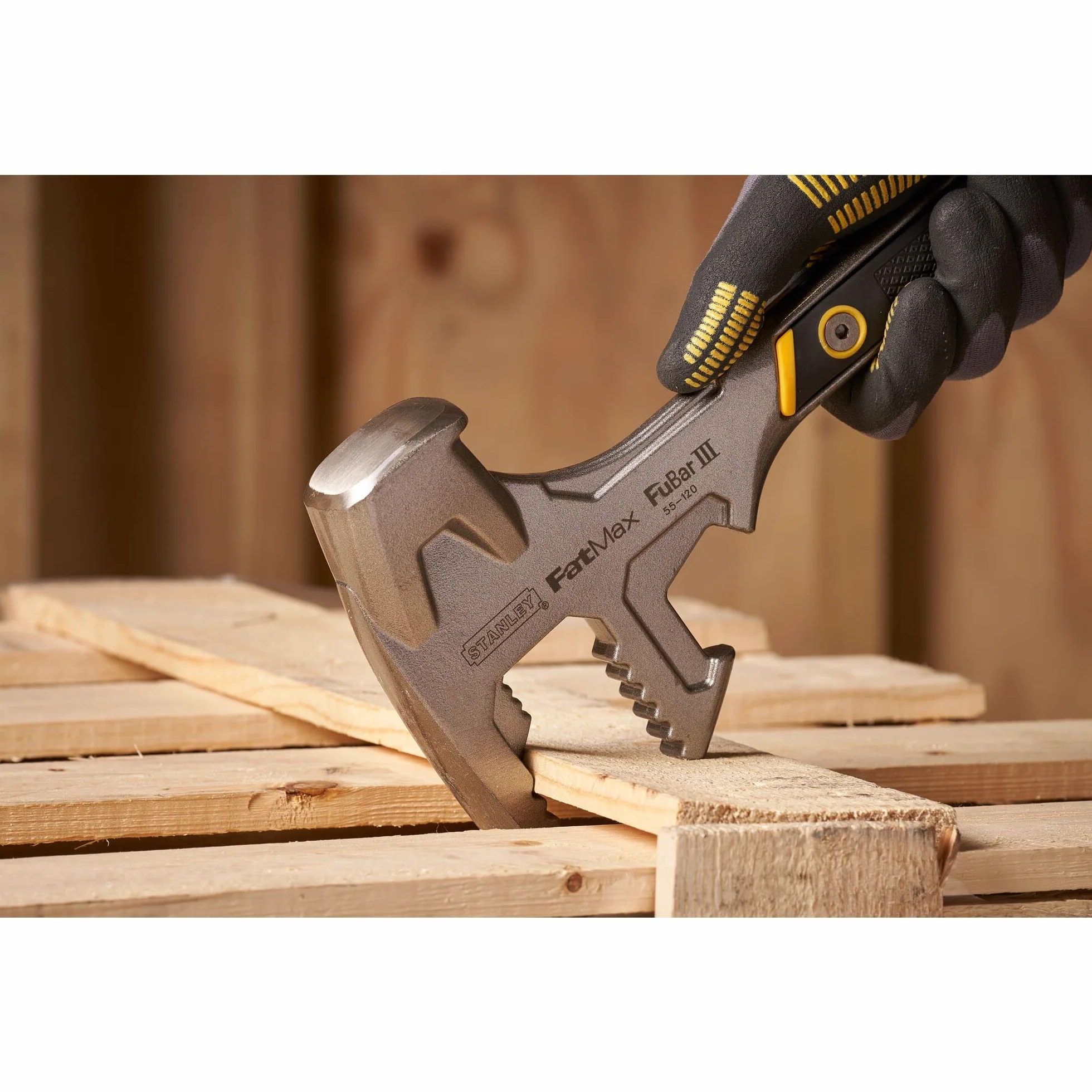 STANLEY 1-55-120 Marteau Multifonctions Gamme FATMAX - Outil 4 En 1 Marteau, Pince À Décoffrer, Arrache Clous Et Pied De Biche - Double Mâchoire - Barre En Acier D'Une Seule Pièce