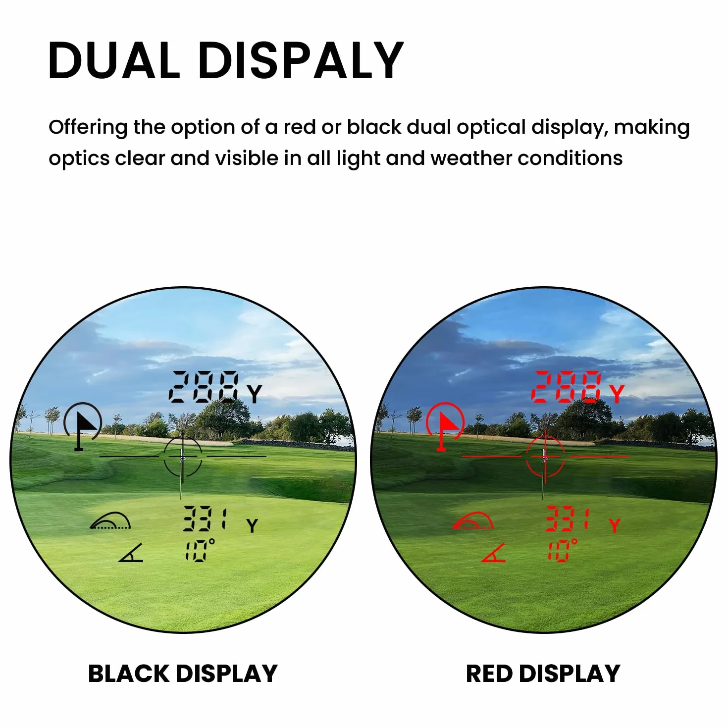 MilESEEY Télémètre de Golf avec Double Optique Rouge et Noire, télémètre Laser avec commutateur de Pente, portée de 1.000 Yards, Verrouillage du Drapeau avec Vibration à Impulsion télémètre Golf
