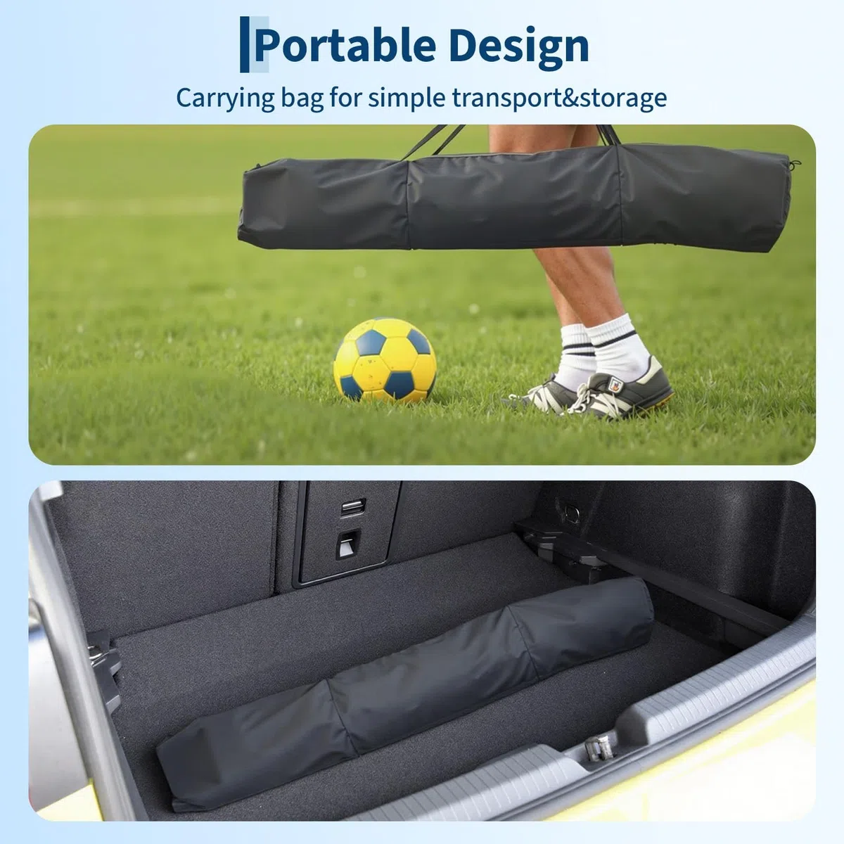 But de Football Pliable 365x183x100 cm Exterieur avec Accessoires Montage Rapide pour Entrainement