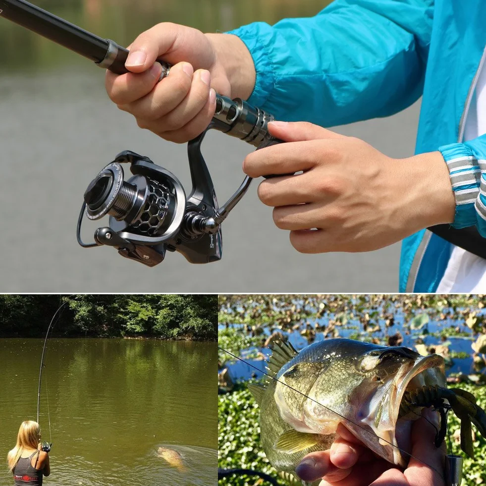 Sougayilang Combinaisons télescopiques de Canne à pêche avec Canne à pêche en Fibre de Carbone, moulinets rotatifs et Accessoires de pêche