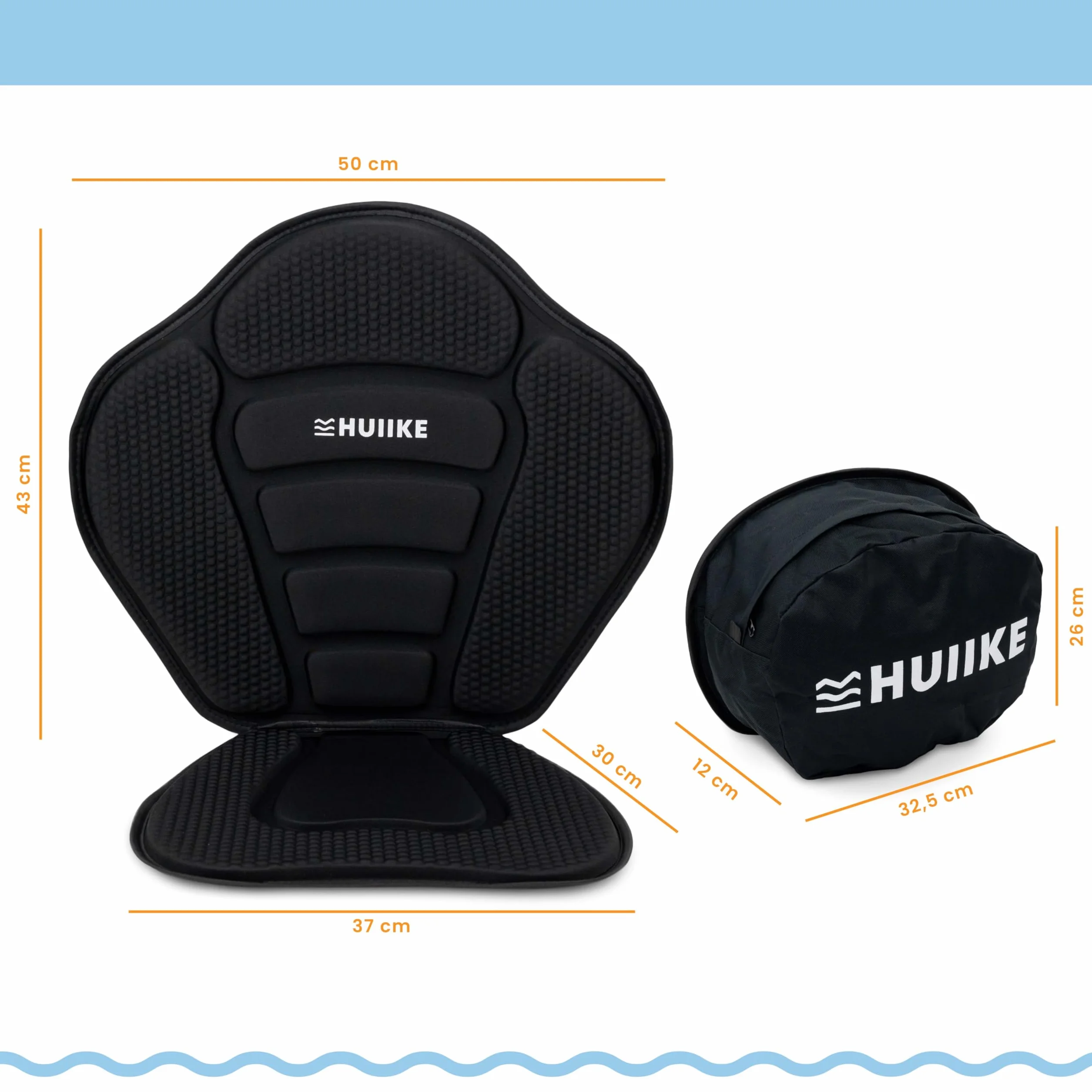 Siege Paddle Gonflable et Kayak avec 4 Sangles Réglables - HUIIKE | Siège Paddle Gonflable avec Sac Arrière, Accessoire Sup | Kayak Seat, Canoe et Paddleboard | Stand Up Board Accessoire pour Peche