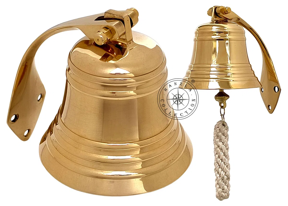 Cloche murale en laiton poli massif de 10,2 cm pour bateau, idéale pour le dîner, l'intérieur, l'extérieur, l'école, la réception, la dernière commande