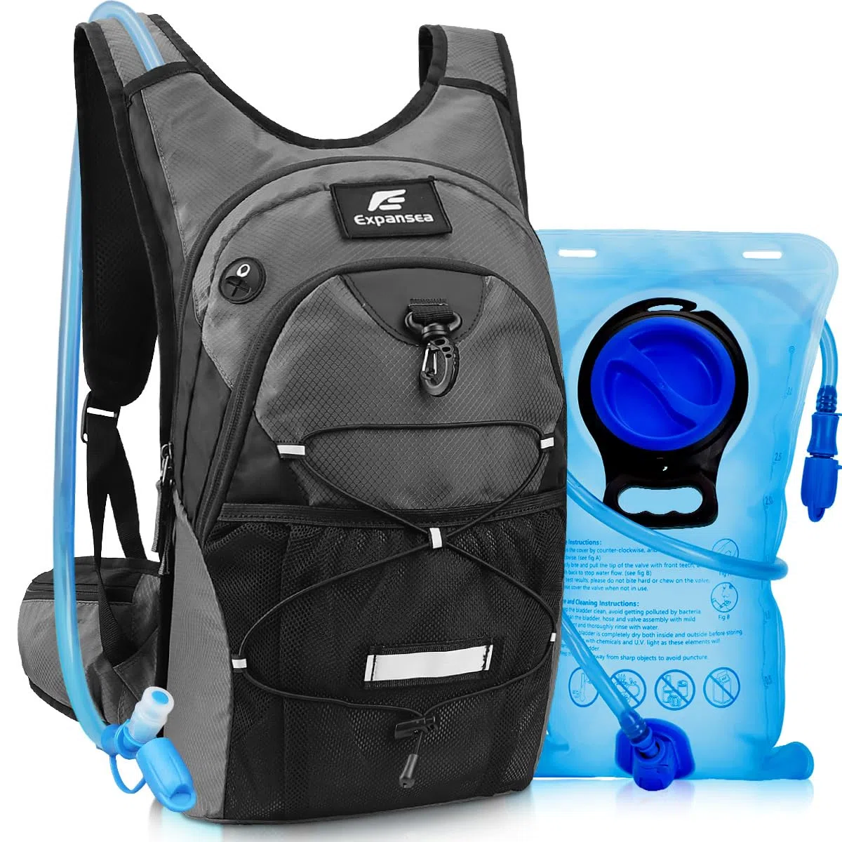Sac à Dos d'hydratation avec vessie d'hydratation 3L, Sac à Dos de Cyclisme extérieur imperméable et Respirant de Grande capacité, pour la Course, la randonnée, Le Cyclisme, Le Camping…