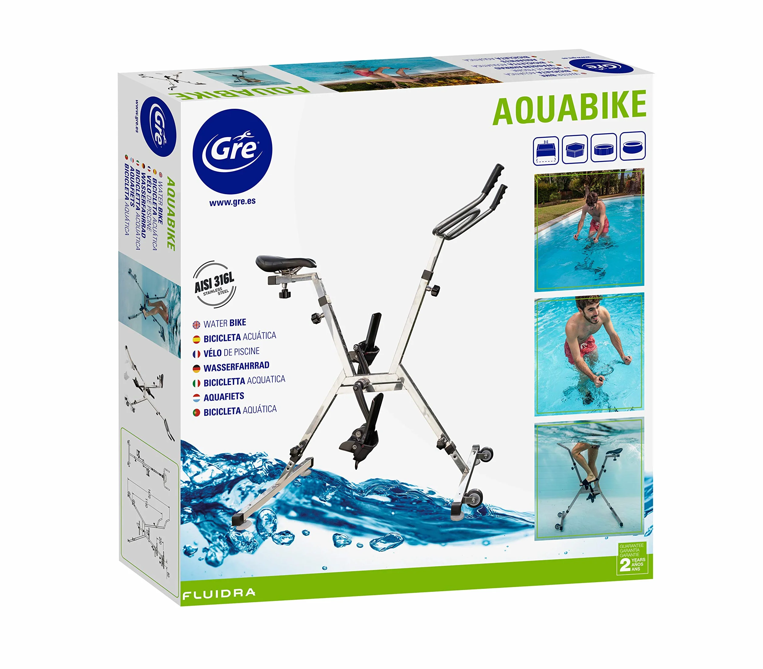 Gre AQB2 - Aquabike, vélo pour Piscine. pour Faire de l'exercice dans l'eau. Fitness et Mode de Vie sain.