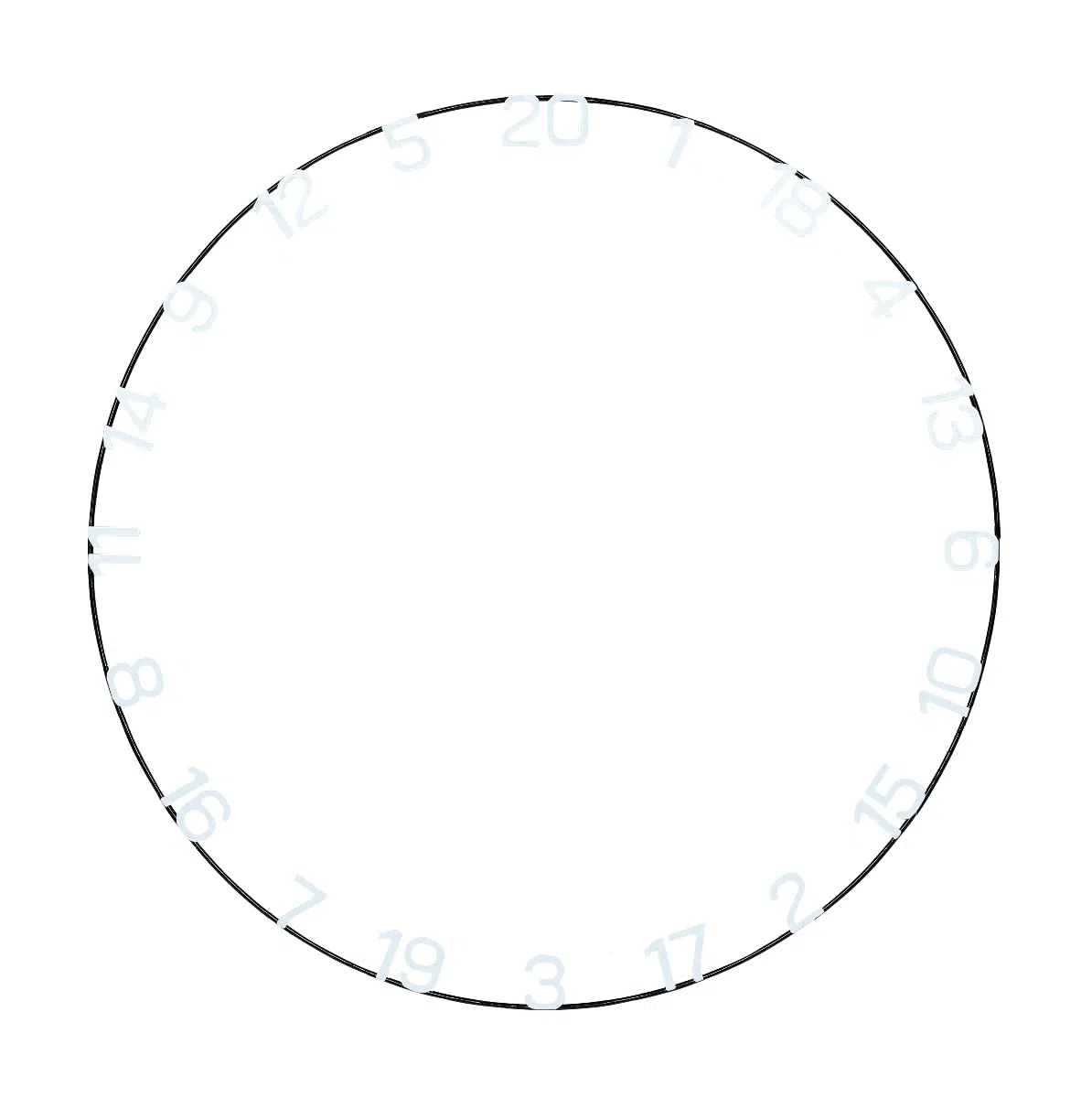 Unicorn Dartboard Number Ring | Eclipse Ultra-Visible | White | Metal | Increased Clarity and Focus | Standard, Horizontal Or Extra Large Numbers