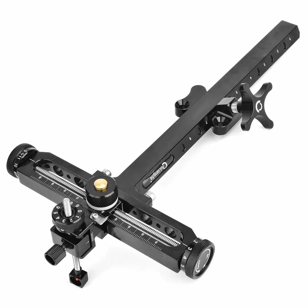 Viseur d'arc Classique Aluminium 9 Pouces Ajustable pour Tir à l'arc Chasse