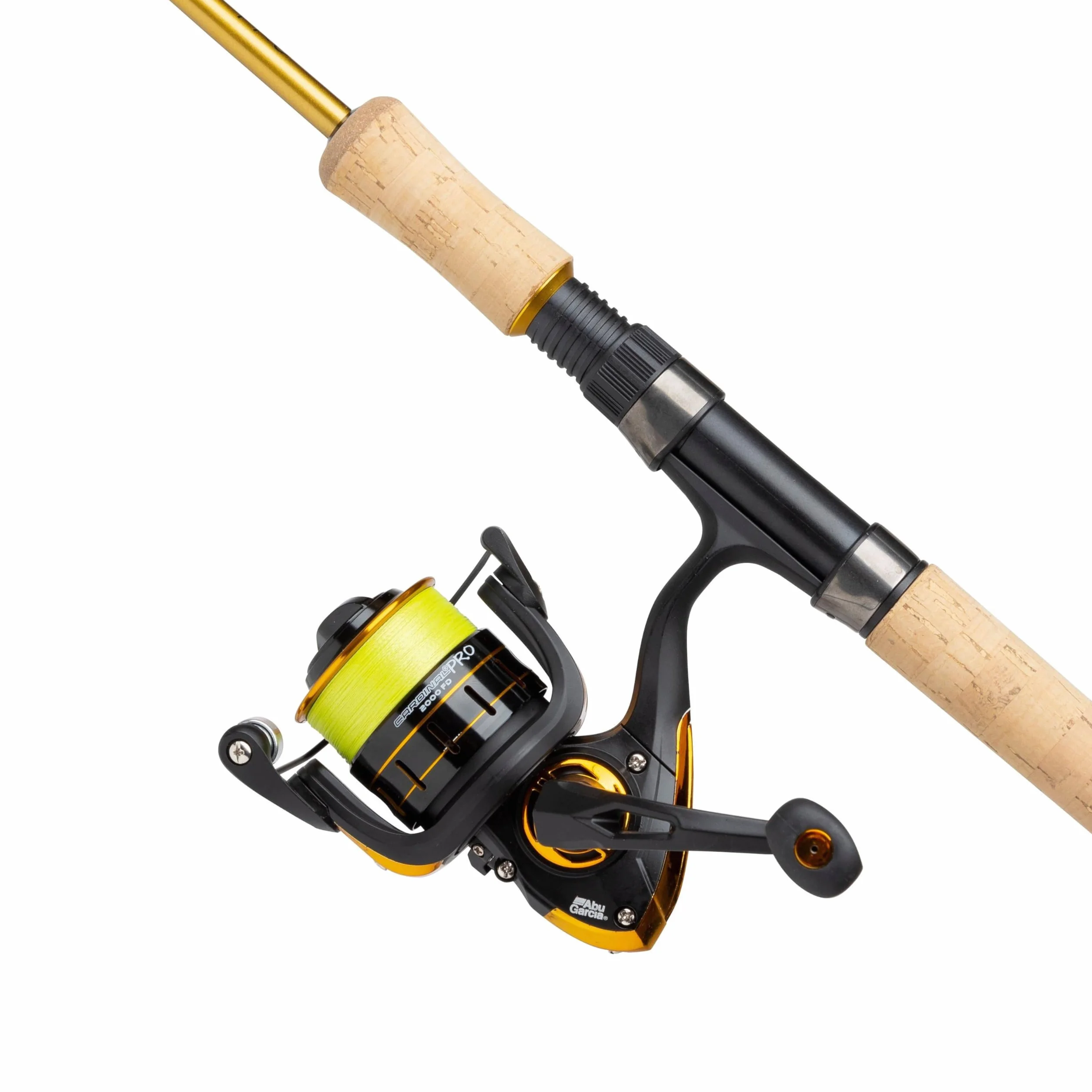 Abu Garcia Cardinal Pro Ensemble Canne à pêche et Moulinet – Configuration de leurres pour pêche aux carnassiers – Perche, Truite, Noir/doré