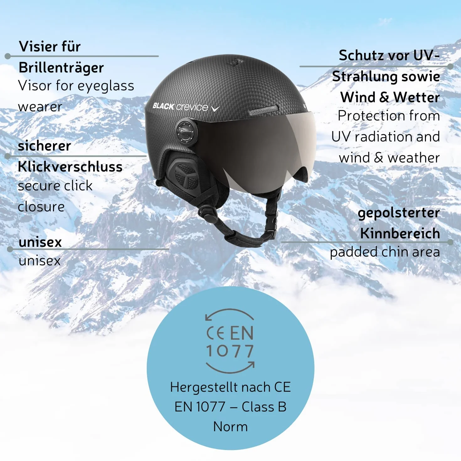 Black Crevice Casque de Ski pour Adulte Gstaad