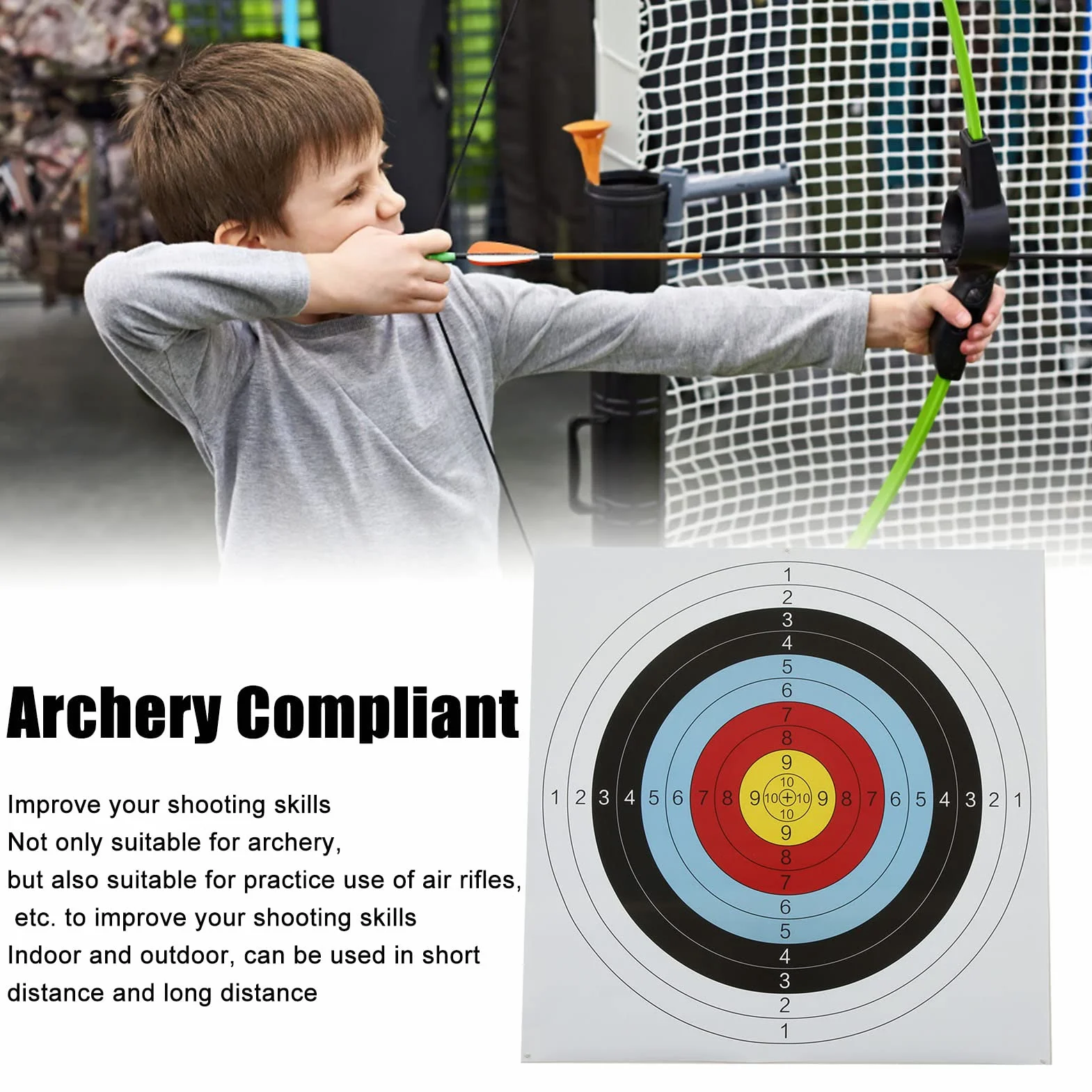 Papier Cible De Tir À l'arc High Performance, Épaisseur Double Face, 60cm, 30 Feuilles Idéales pour la Pratique, Training, Chasse, Outdoor et Indoor, Développement des compétences