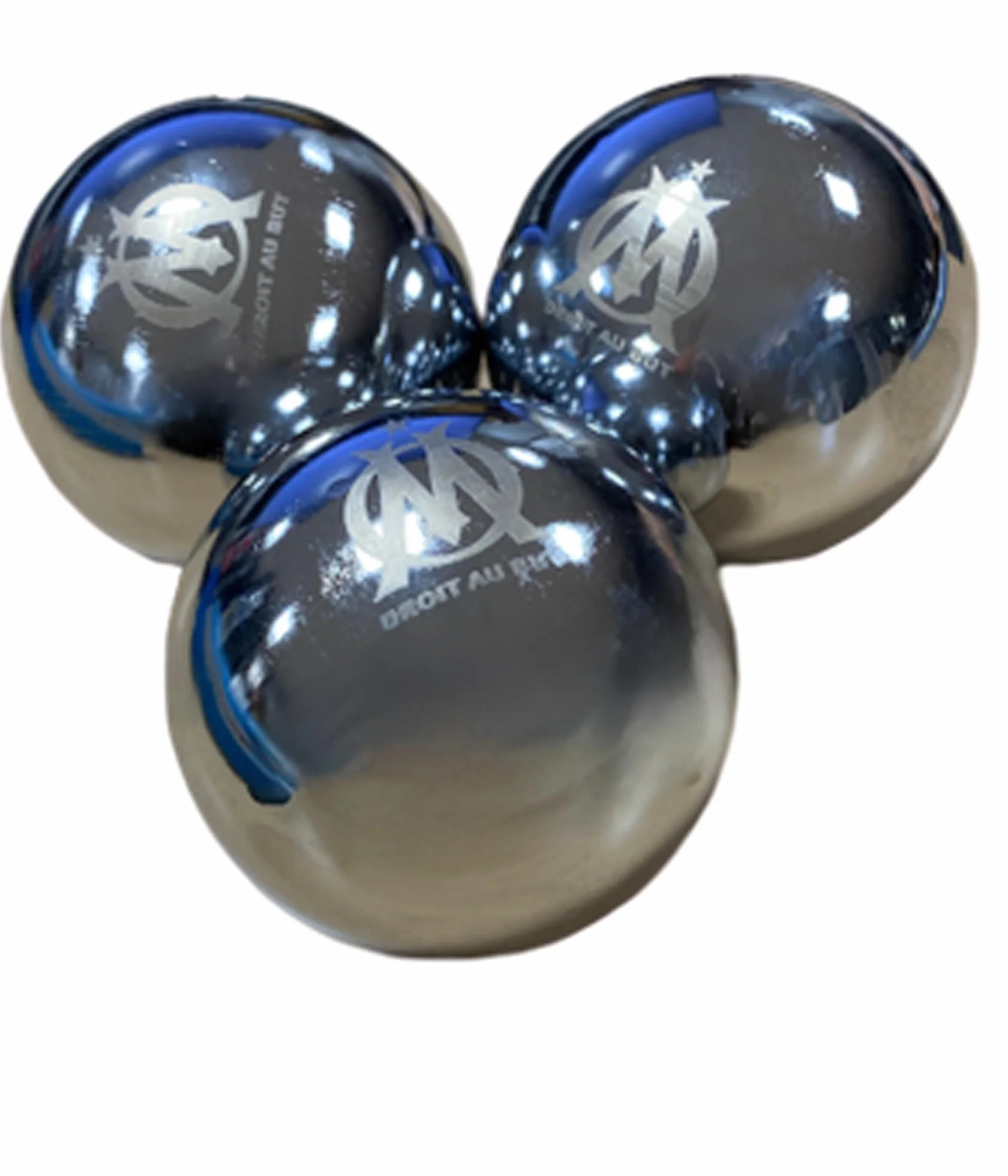 Triplette de pétanque chromée Om - Collection Officielle Olympique de Marseille