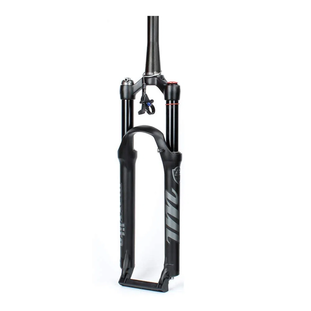 Fourche VTT 26 27,5 29 Pouces Fourche à Suspension VTT Voyage 120 mm, 1-1/8 Tube Droit/Tube Conique Fourches VTT (Verrouillage à Distance Conique, 27,5 Pouces)