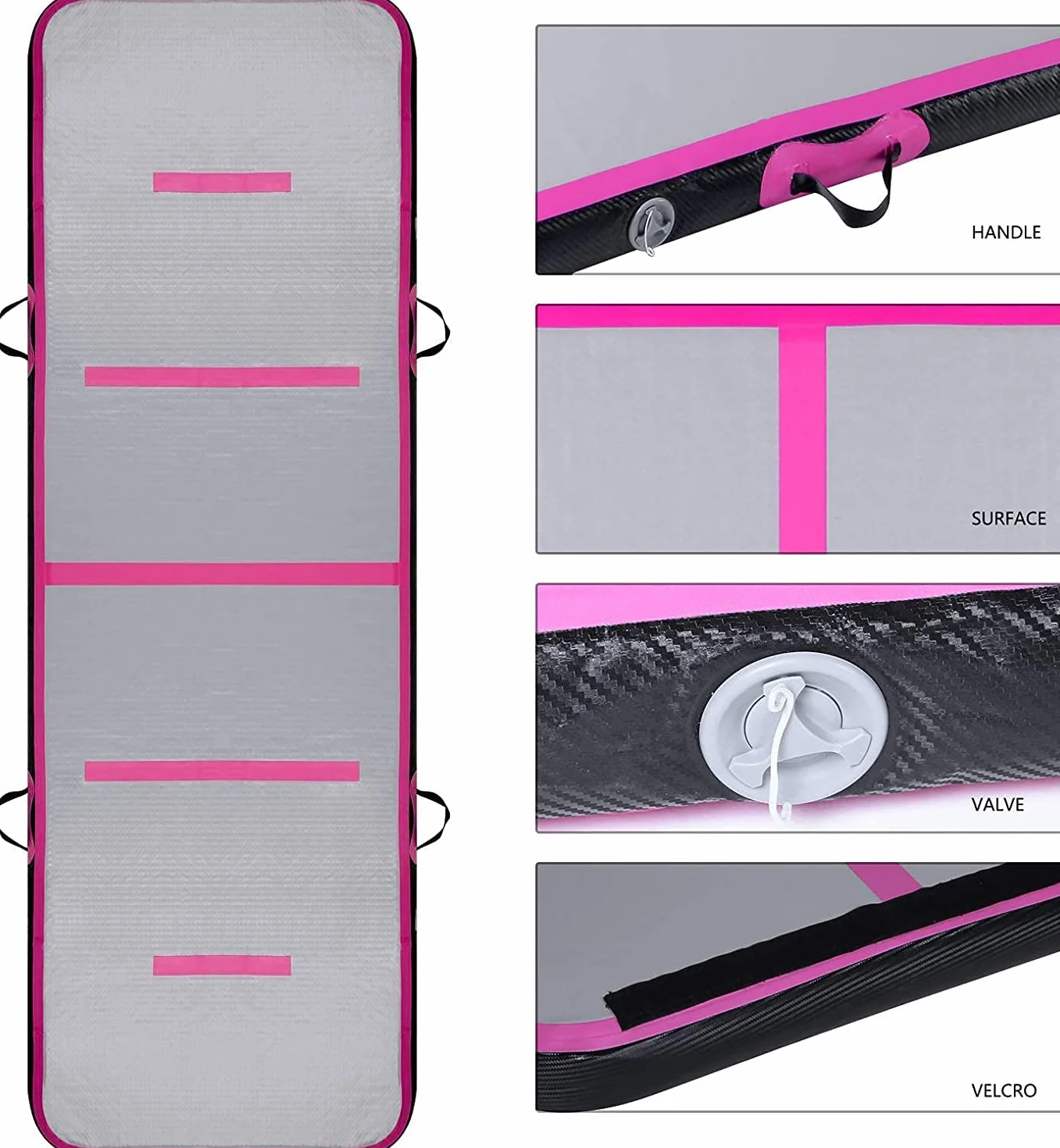 EVOLAND Tapis de gymnastique gonflable, tapis gonflable avec pompe électrique, tapis de gymnastique pneumatique, yoga, taekwondo, gymnastique au sol, natation, 300 x 100 x 100 x 100 x 10 cm