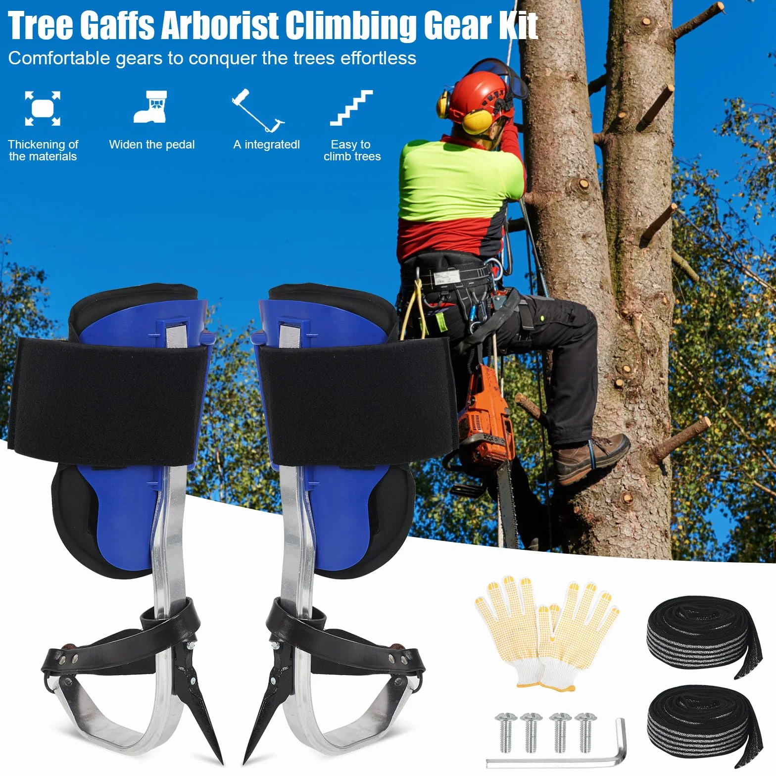Crampons d'escalade d'arbre réglables en hauteur, chaussures d'escalade pour survie jungle
