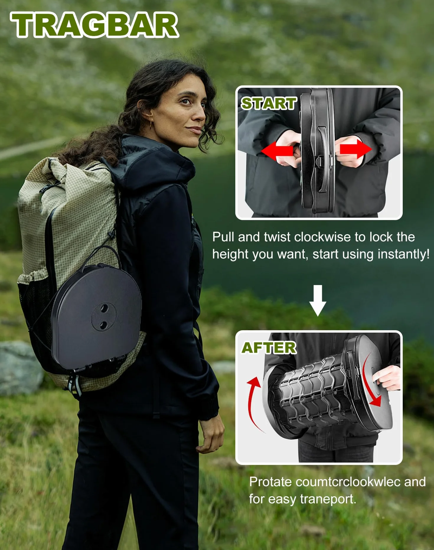 Toilette Portable Camping avec Couvercle, WC Portable avec Sac Poubelle, Toilettes Sèches, pour Le Camping, Les Barbecues, Les Voyages, la Pêche, la Plage et L'auto-Propulsion