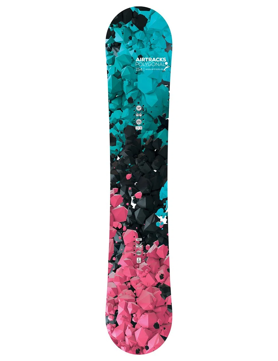AIRTRACKS Snowboard Set/Pack/Planche Polygonal Femme+Fixations Master FASTEC W+SB Sac/Neuf