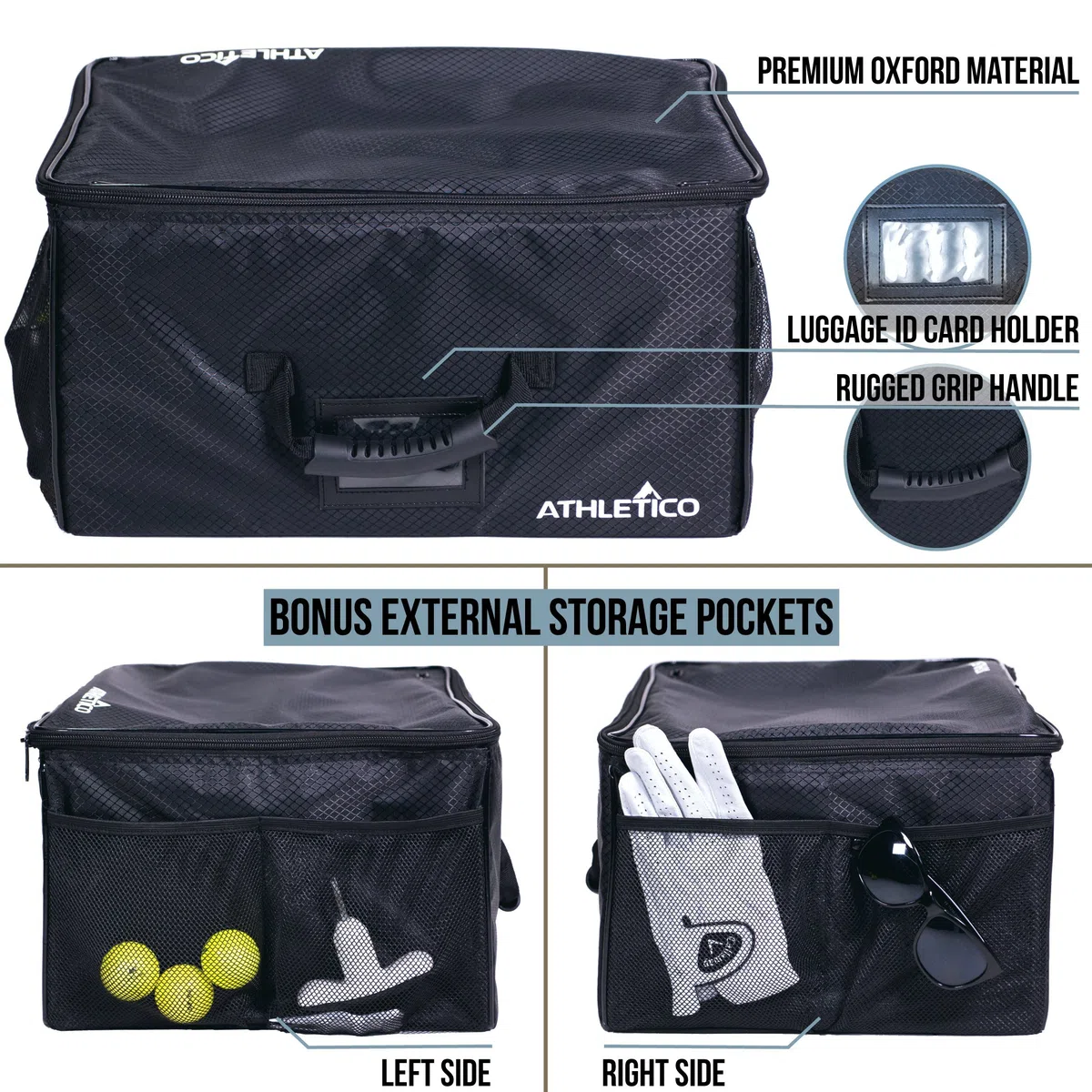 Athletico Organiseur de Coffre de Golf – Casier de Golf de Voiture pour Ranger Les Accessoires de Golf | Pliable lorsqu'il n'est Pas utilisé