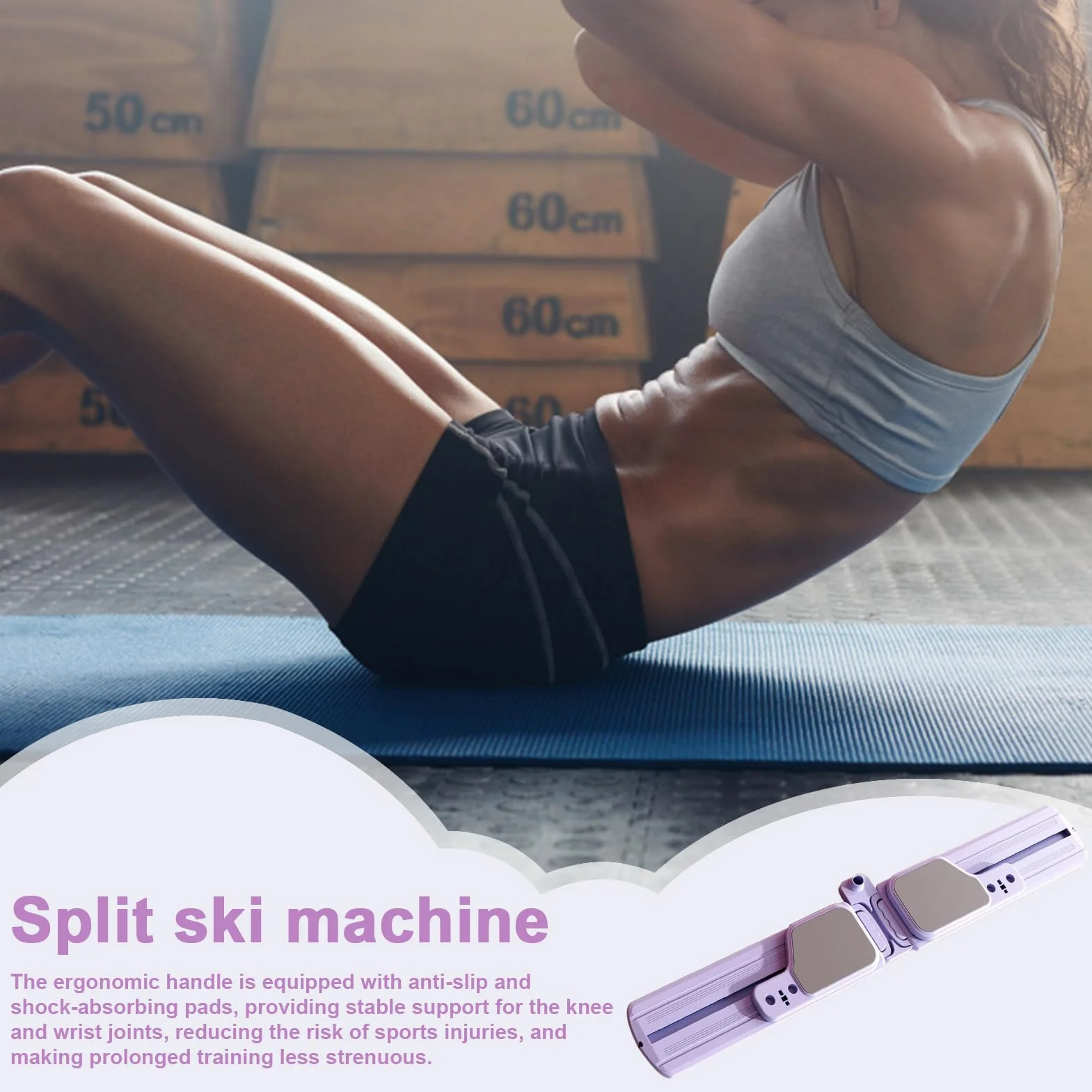 Ski Ski Machine, Entraîneur De Fitness Intérieur, Équipement De Minceur Cardio, Entraîneur D'entraînement Total du Corps, Conception De Mouvement À Faible , 59,06x5,91x5,51 Pouces, pour Le