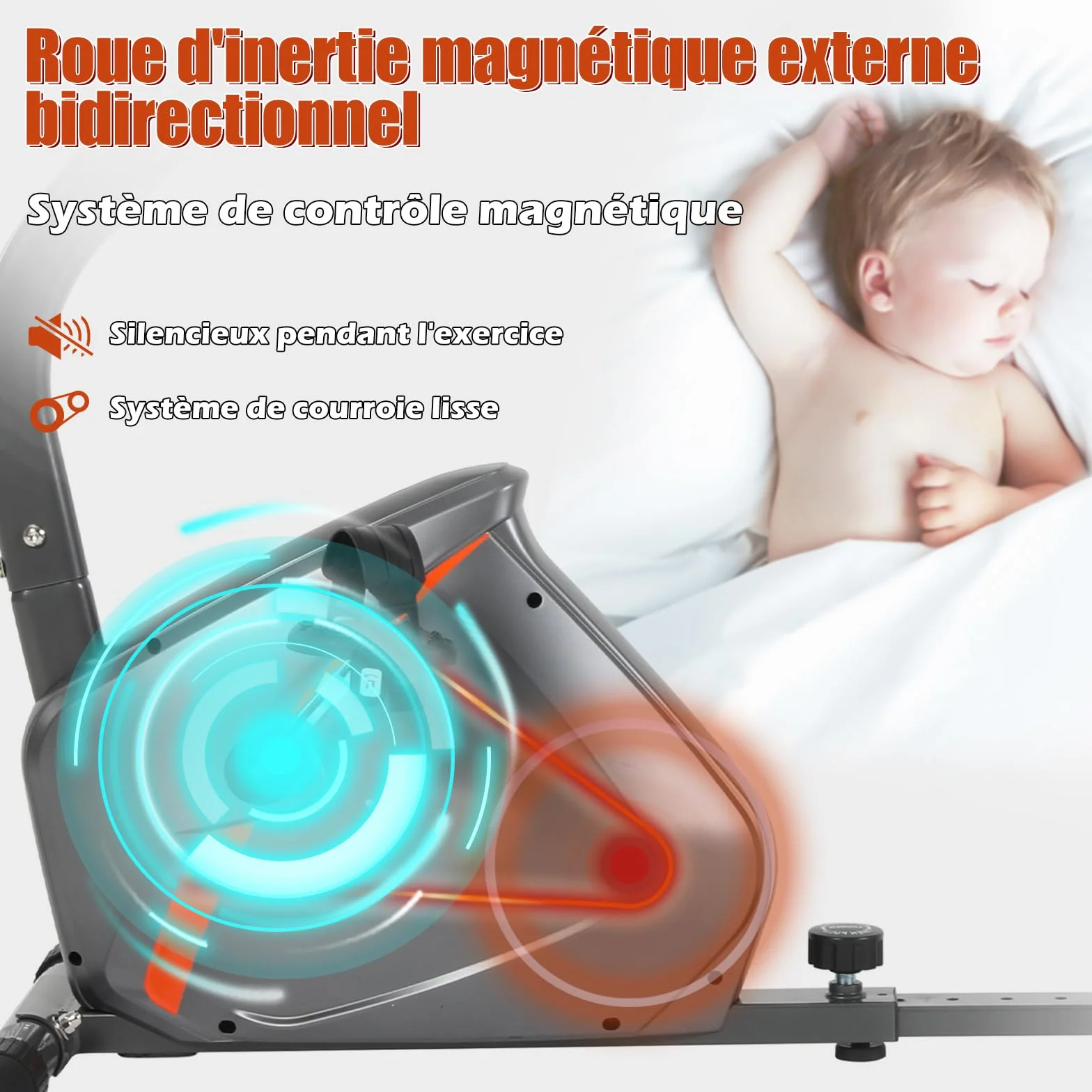 ISE Vélo d'Appartement Semi-Allongé Vélo Couché avec Frein Magnétique, Roues de Transport, Capteurs d'Impulsion, l'Ecran LCD, 8 Niveaux de Résistance Réglables, Velo d appartement Semi Allongé