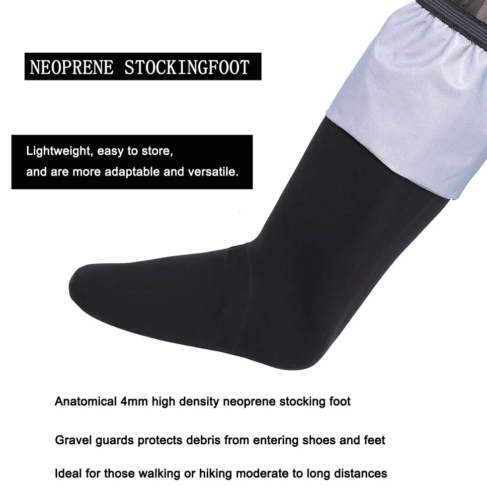 Kylebooker Pêche à la Mouche Stockingfoot Waders Poitrine Chaussants Abordable Respirable Poitrine Respirantes Imperméables à l'eau