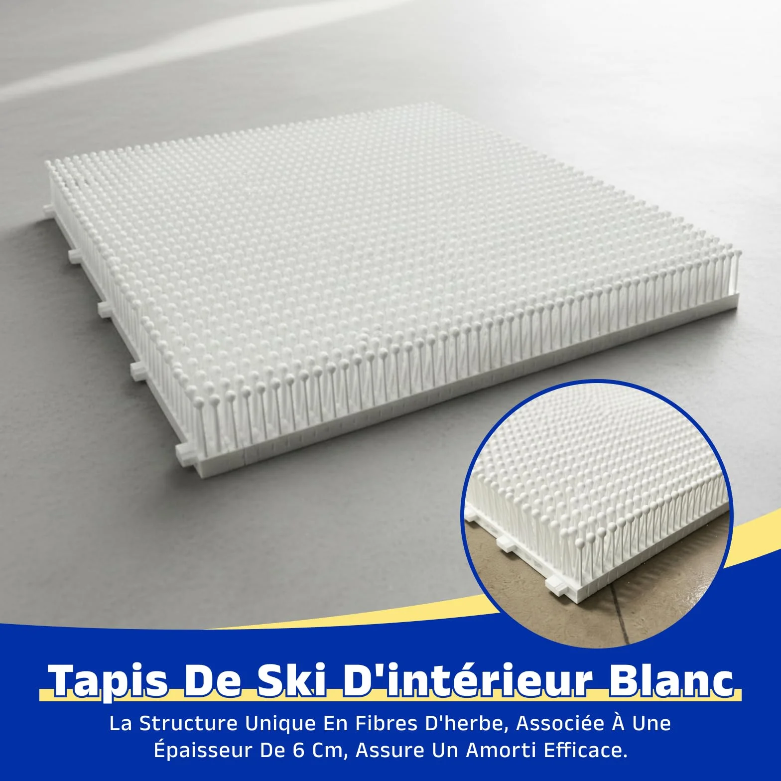 Tapis de Ski Intérieur, Tapis d‘entraînement de Ski à Domicile, Appareil Multifonction pour Simuler Le Ski sur Sol Sec, pour Entraînement et Pratique du Ski sans Neige