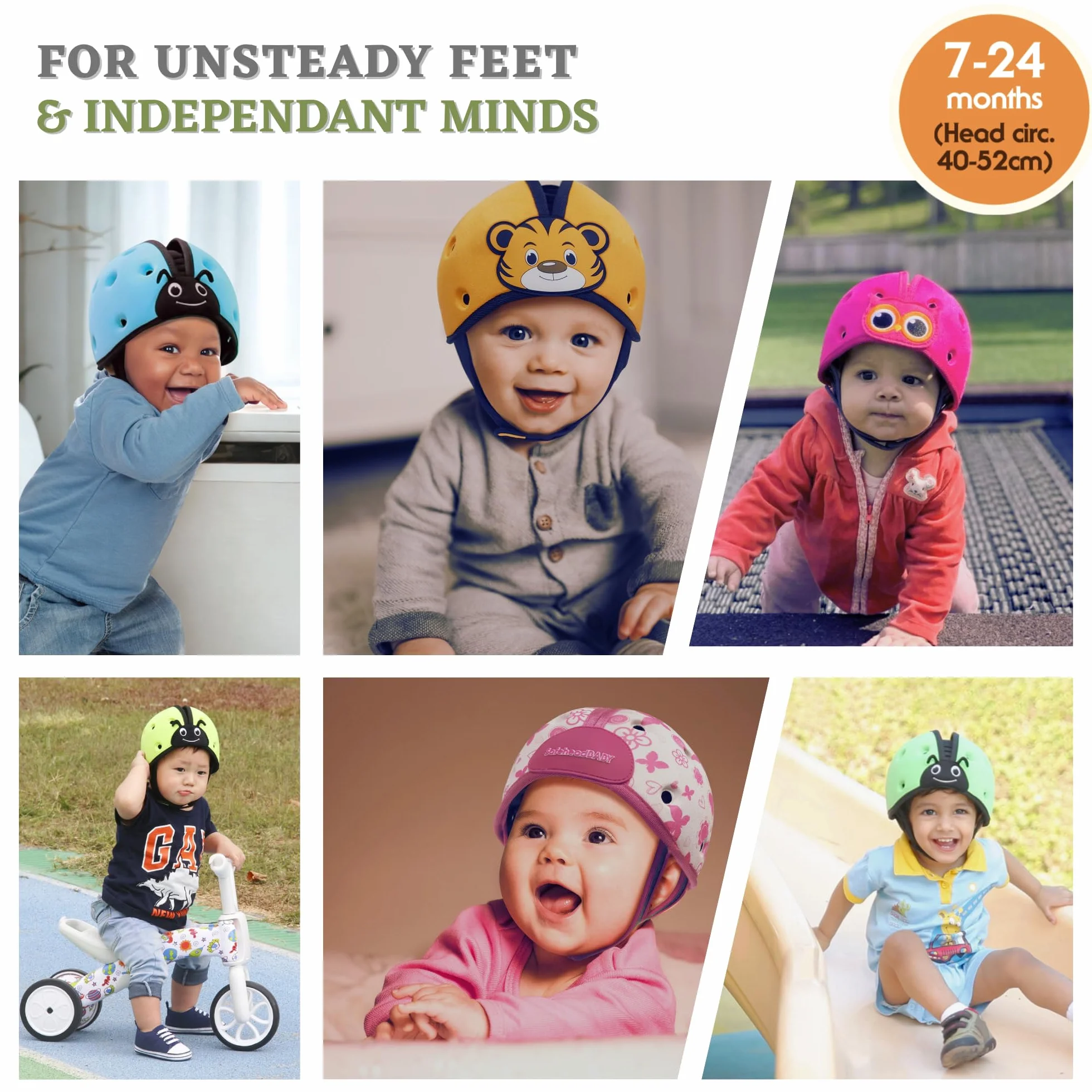 SafeheadBABY Casque de sécurité bébé protection tête extensible réglable ultra-léger certifié