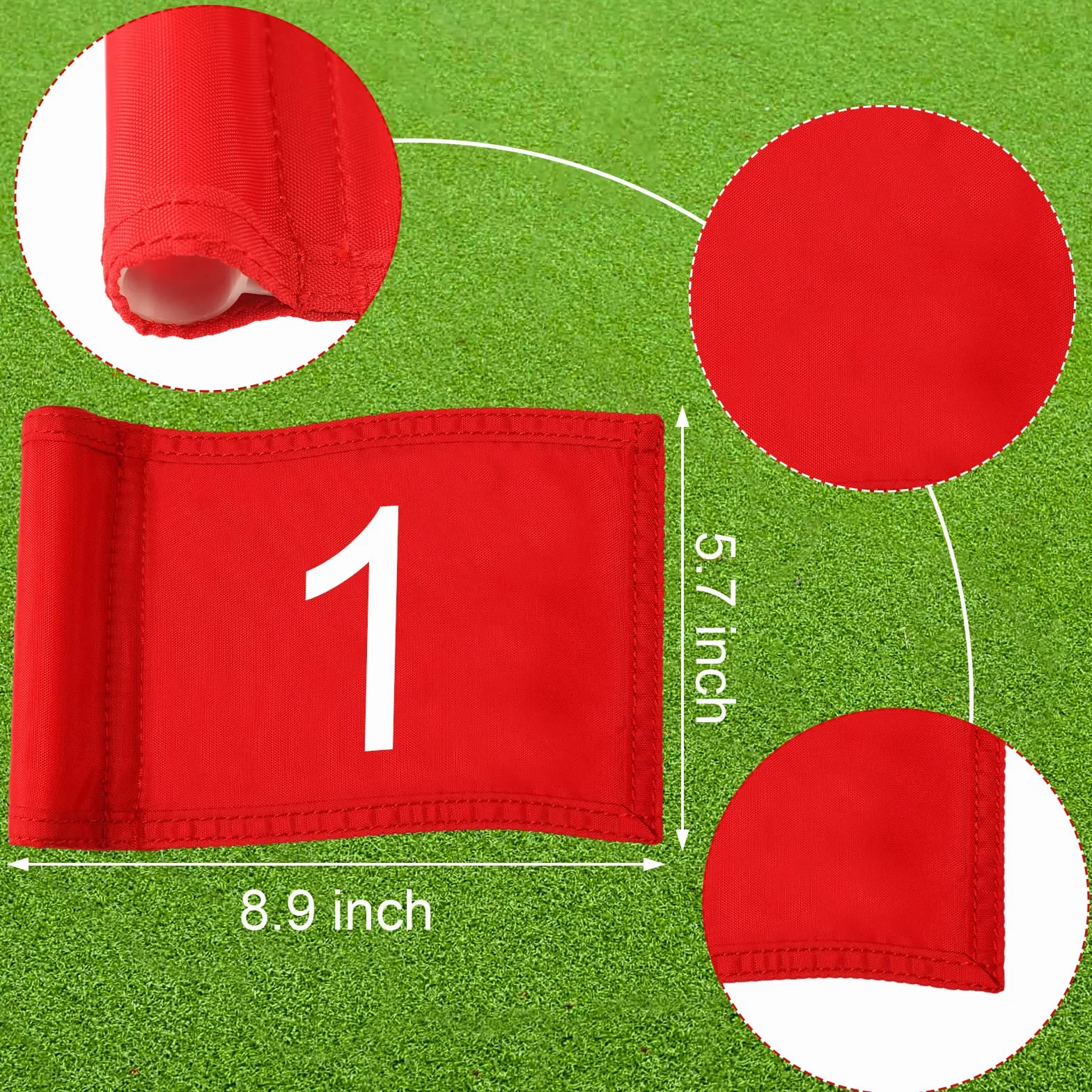 Riakrum 9 Pcs Mini Golf Flags for Yard 8.9 x 5.7 inch 1-9 Nylon Golf Pin Flags for Putting Green with Tube Inserted Numbered Yard Indoor Outdoor Hole Backyard Garden Practice