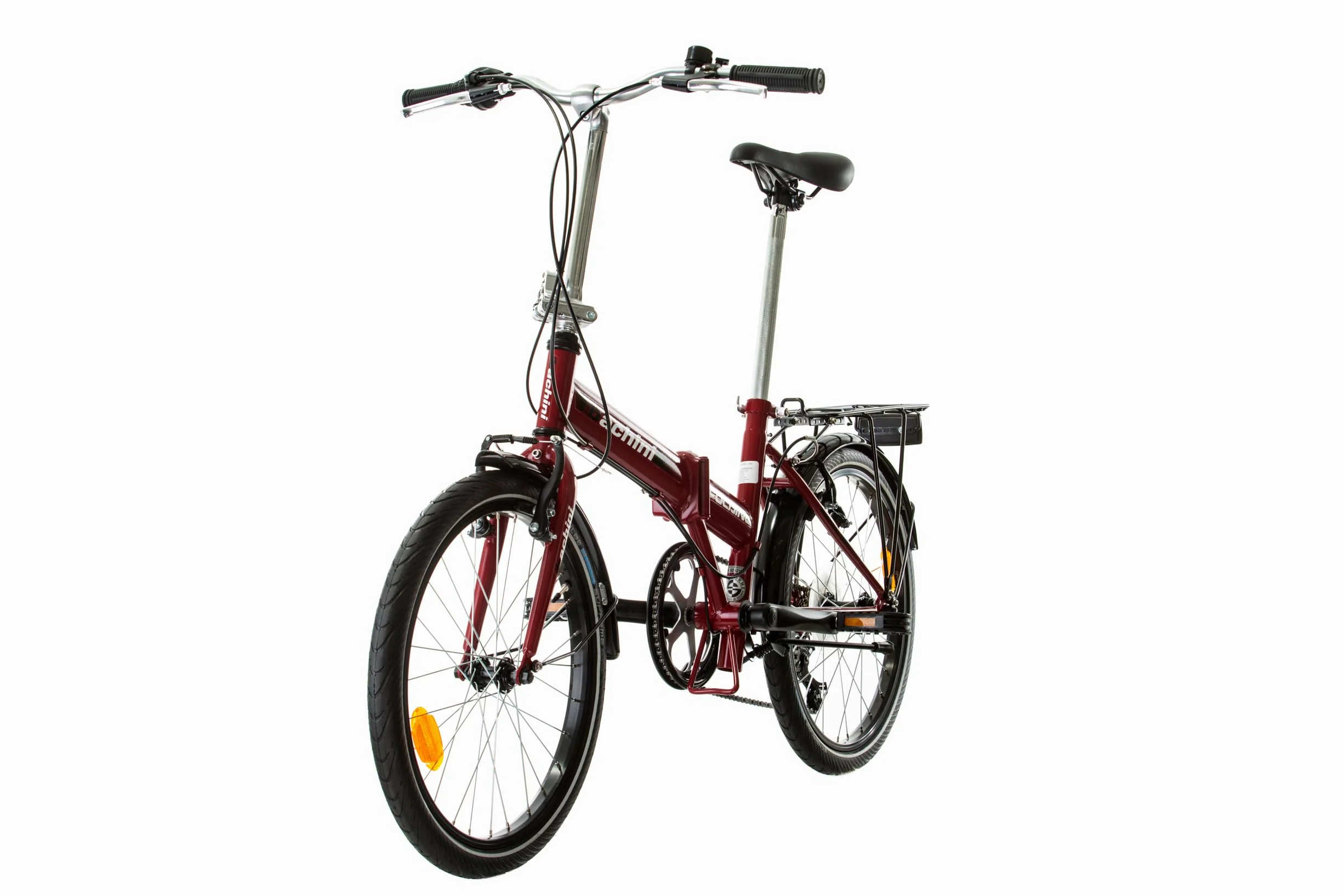 Multibrand Bachini Folding Vélo Pliant Classique 20 Pouces, 6 Vitesses, Frein V-Brake, Garde-Boue, Sonnette, pour Adultes et Adolescents, Convient pour 155–185 cm