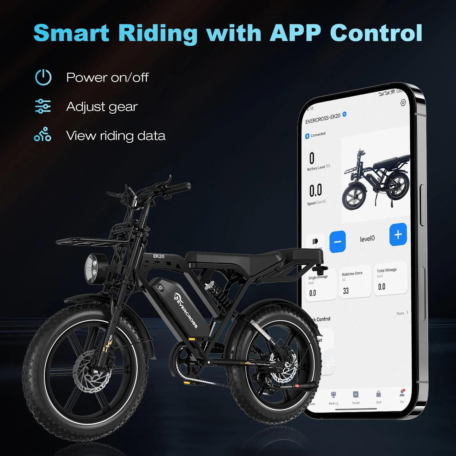 EVERCROSS Vélo Electrique pour Adultes, 16''/20" Vélo Electrique à Gros Pneus, 250W E Bike,Jusqu'à 25KM/H, 36V/48V Batterie Amovible, Vélo Tout-Terrain Electrique pour la Neige de Montagne