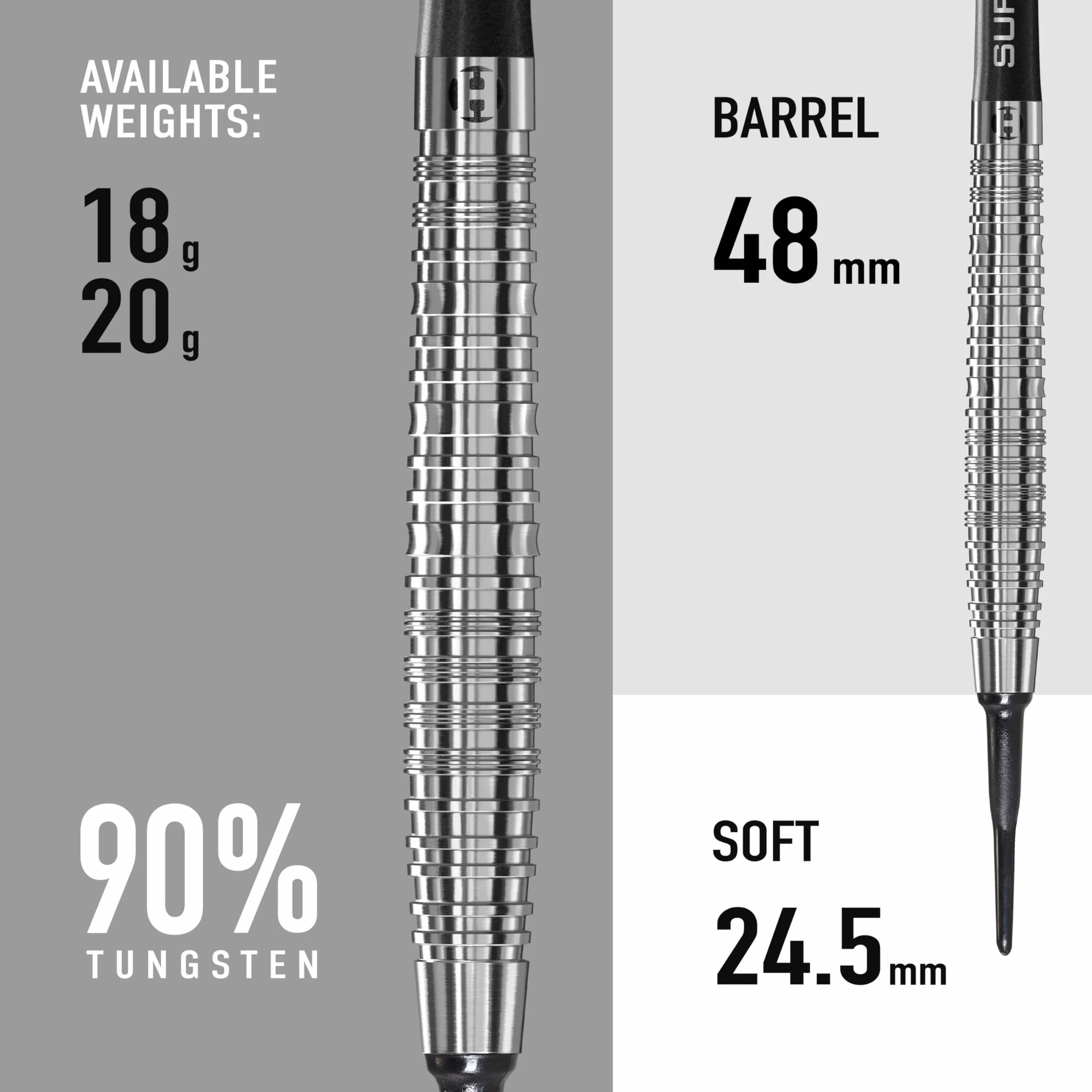 Harrows NX90 90% Soft Tip Fléchettes Pointe Plastique 18g