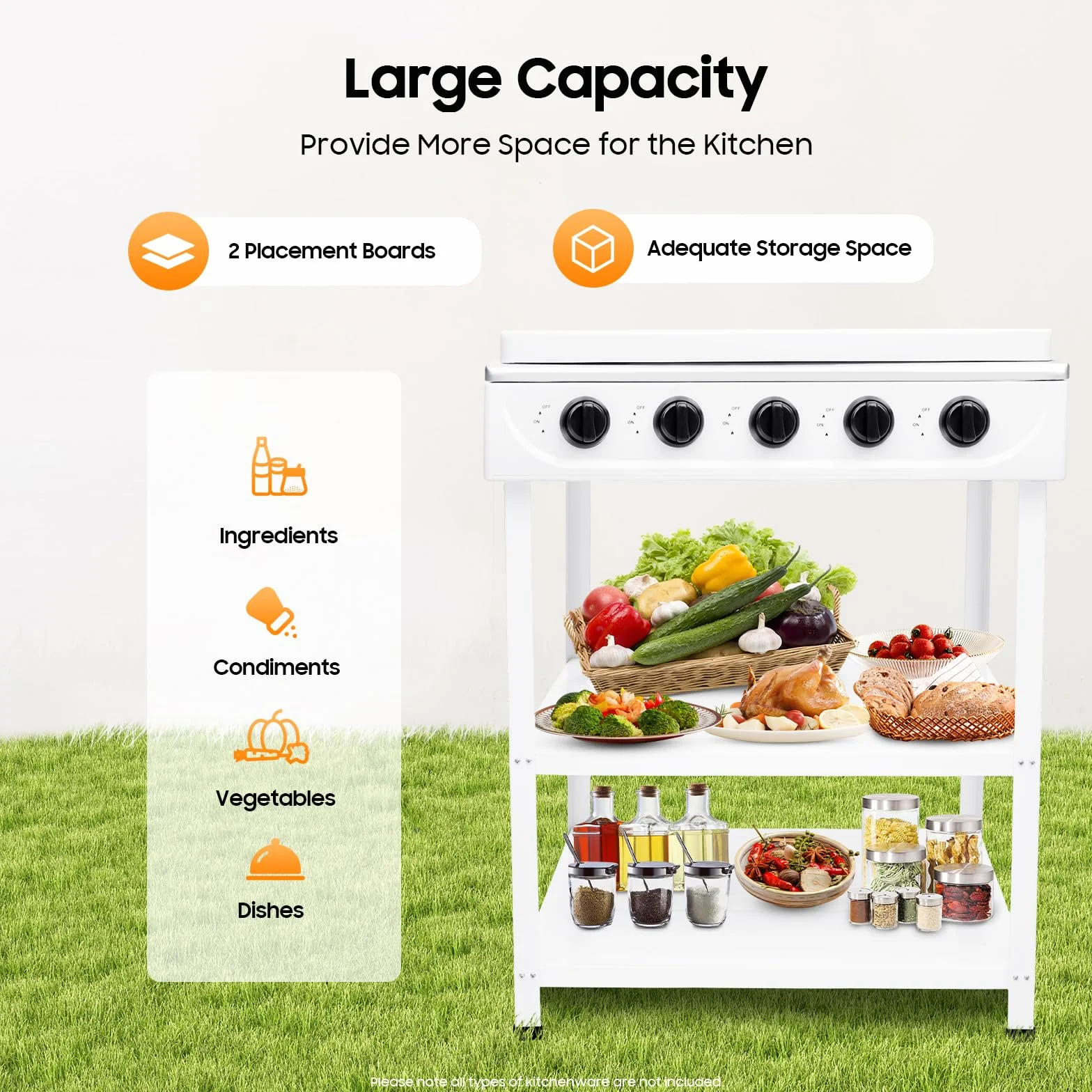 Cuisinière à Gaz Naturel Autoportante Avec 5 BrûLeurs, Avec éTagère à 2 étages, 4 Housses De Protection Contre La Poussière, CuisinièRe à Gaz Portable, Pour Camping Camping-Car Maison (5 BrûLeurs)