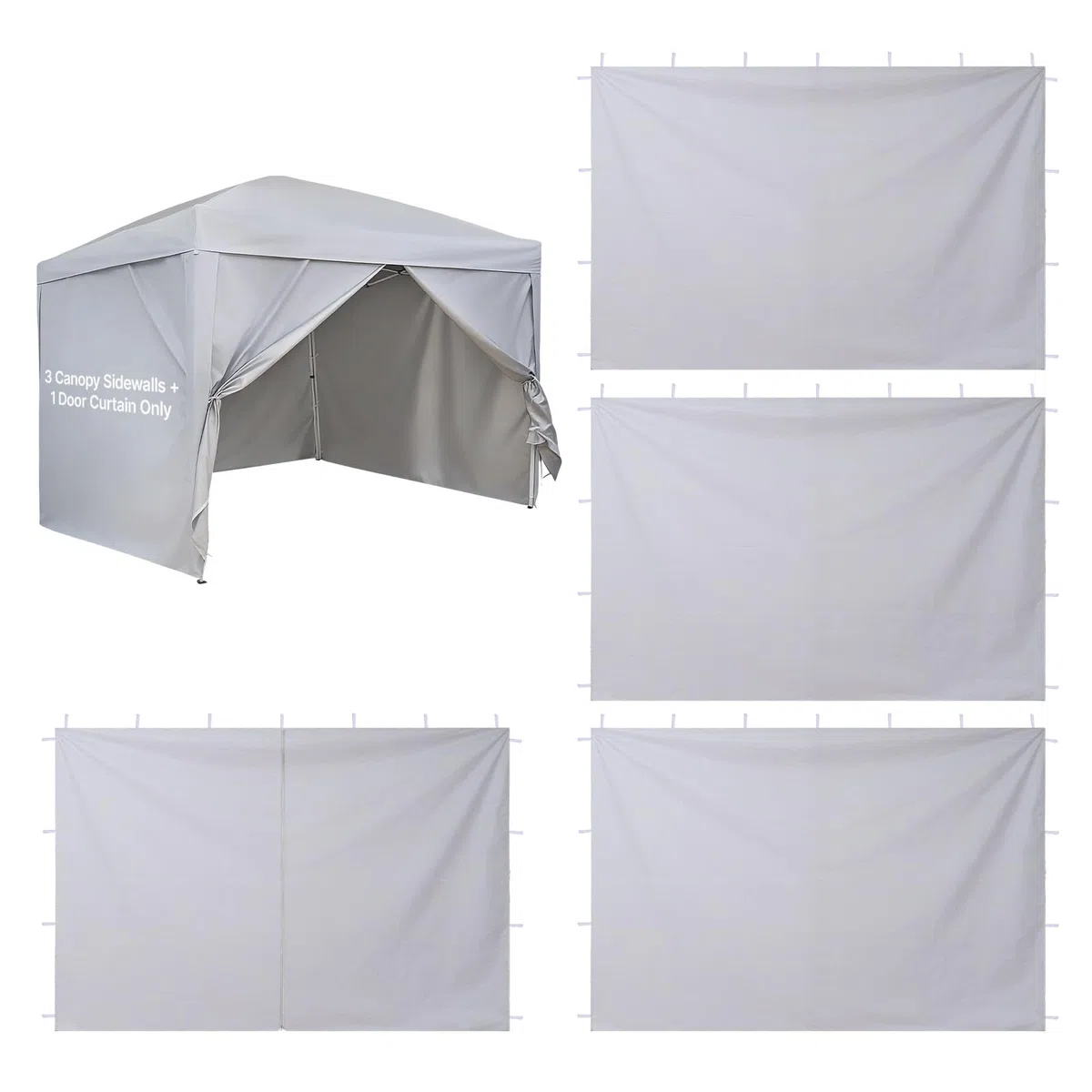 VEVOR Paroi Latérale de Tonnelle 3x2 m Panneau Latéral de Tente Tonnelle Lot de 4 pour Événements d'Extérieur, Stands de Vendeur, Camping, avec Couche Imperméable, Coupe-Vent et Pare-Soleil, Blanc