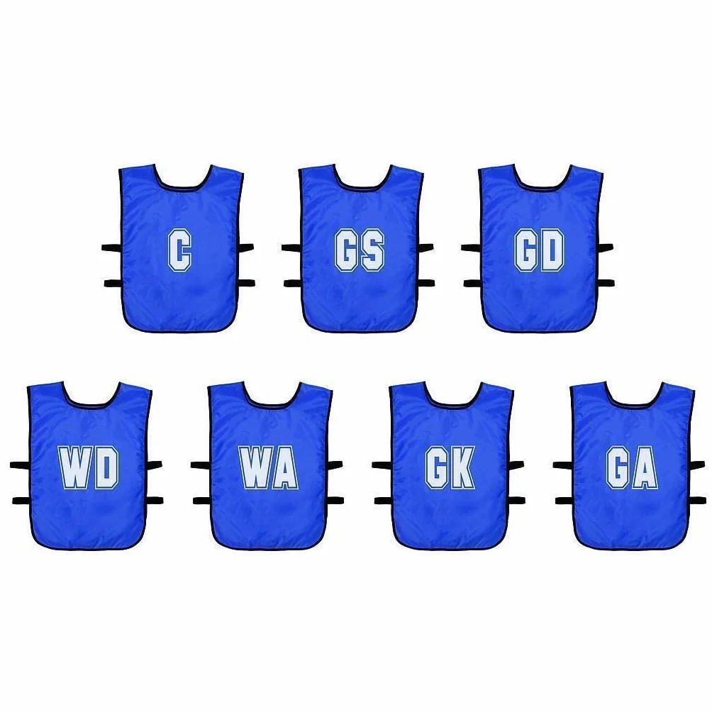 Precision Lot de 7 Bavoirs d'entraînement de Netball Unisexe (Jeunes, Adultes) en Maille, Blanc, Taille Unique