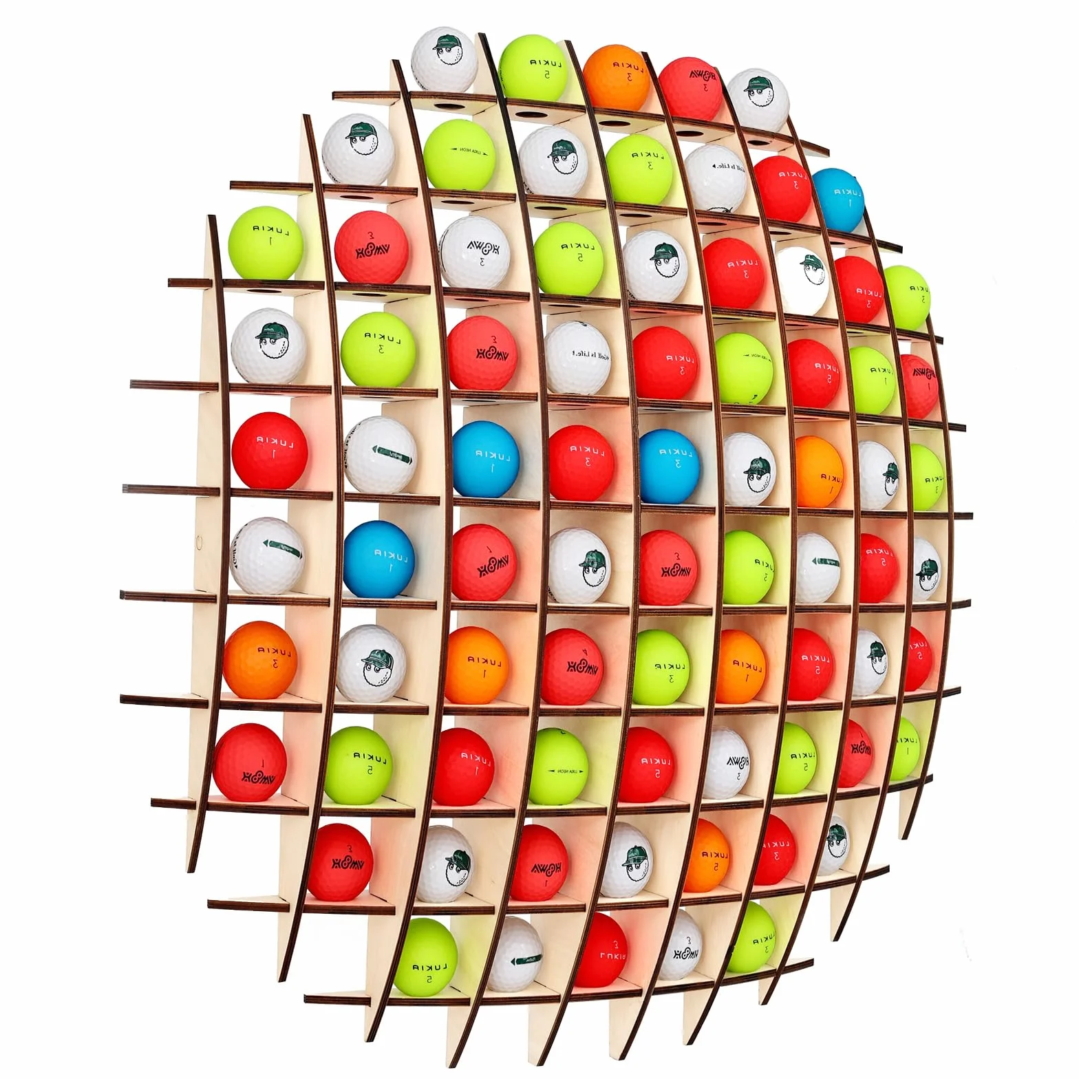 Présentoir pour balles de Golf en Forme de Balle, Peut contenir jusqu'à 78 balles de Golf, idéal pour Les collectionneurs