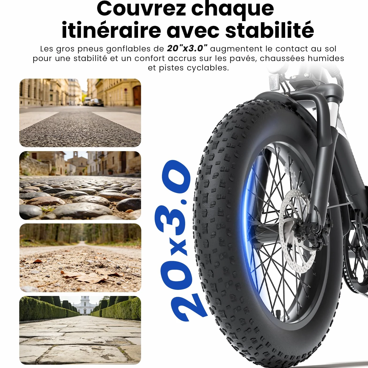 Touroll S3/S3 Pro Vélo Électrique Fat Bike Pliable, Pneus 20"x3.0" Tout Terrain, Grande Autonomie 195KM/ 65KM, 7 Vitesses, VTC E-Bike pour Adulte, Idéal pour Les Longs trajets et Les Voyages