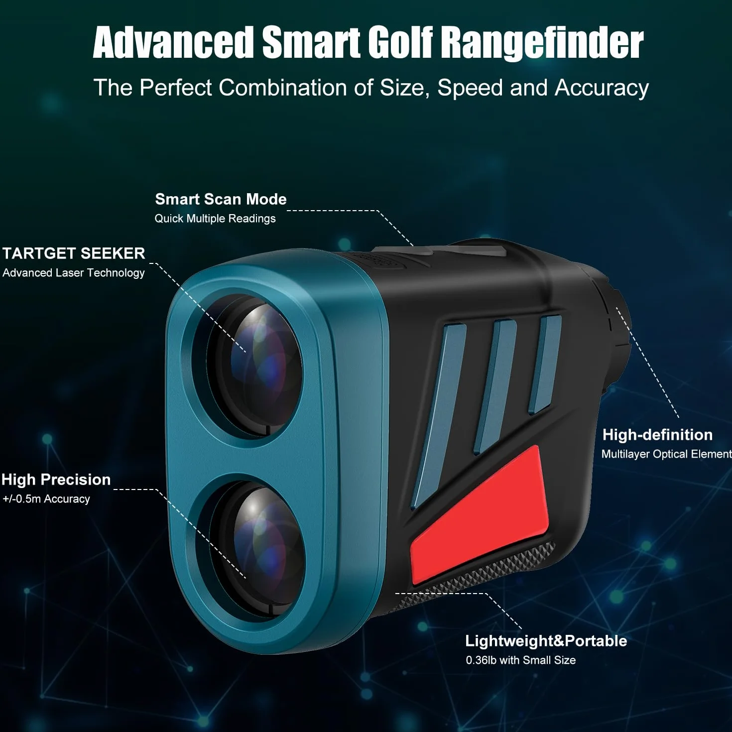 Télémètre de Golf, DT600 de Mesure Laser avec grossissement x6 et Batterie Rechargeable Mesure Distance Mesure 600, Angle Mesure de Classe de Protection IP54