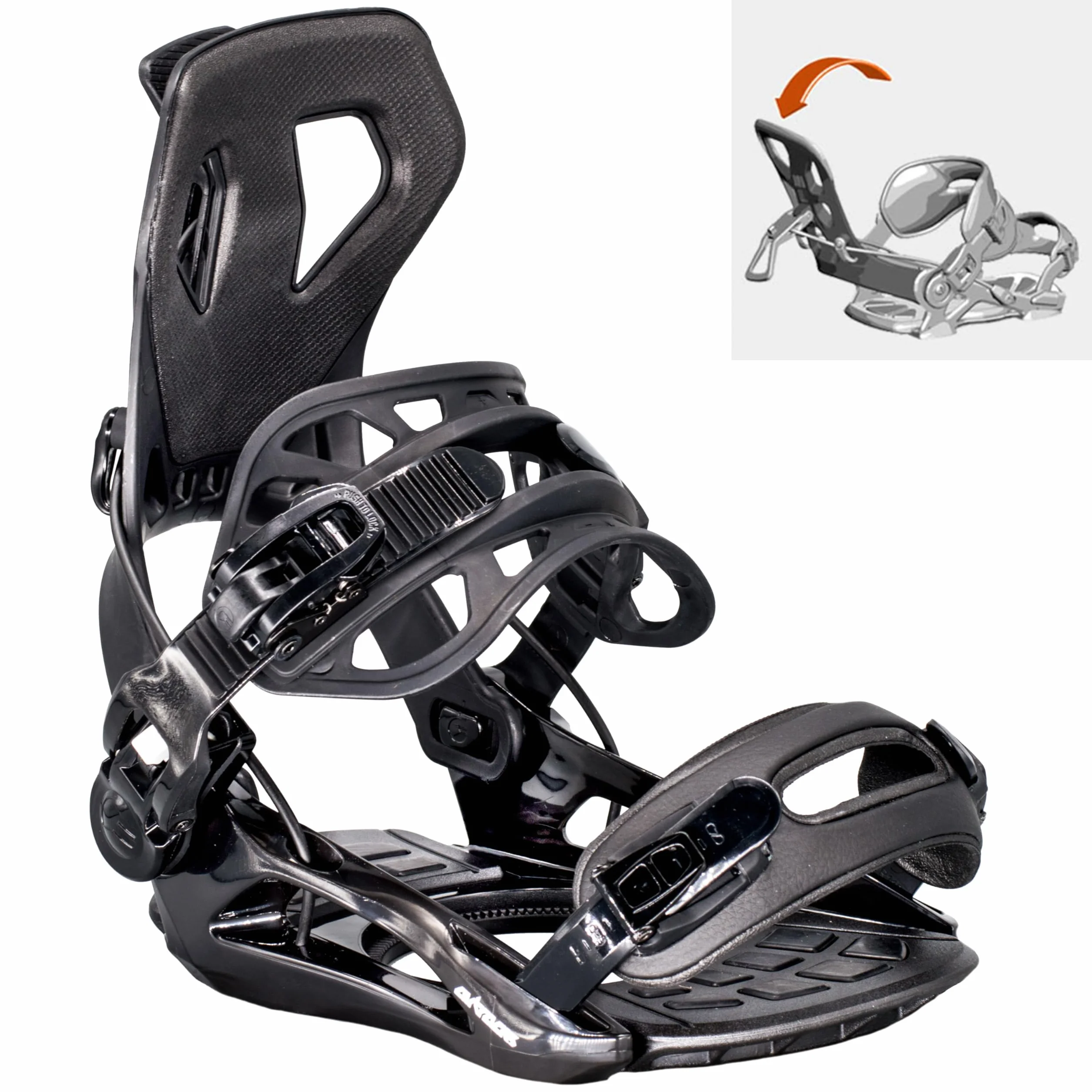 Master Pro Fastec™ Fixation de snowboard Noir M L XL