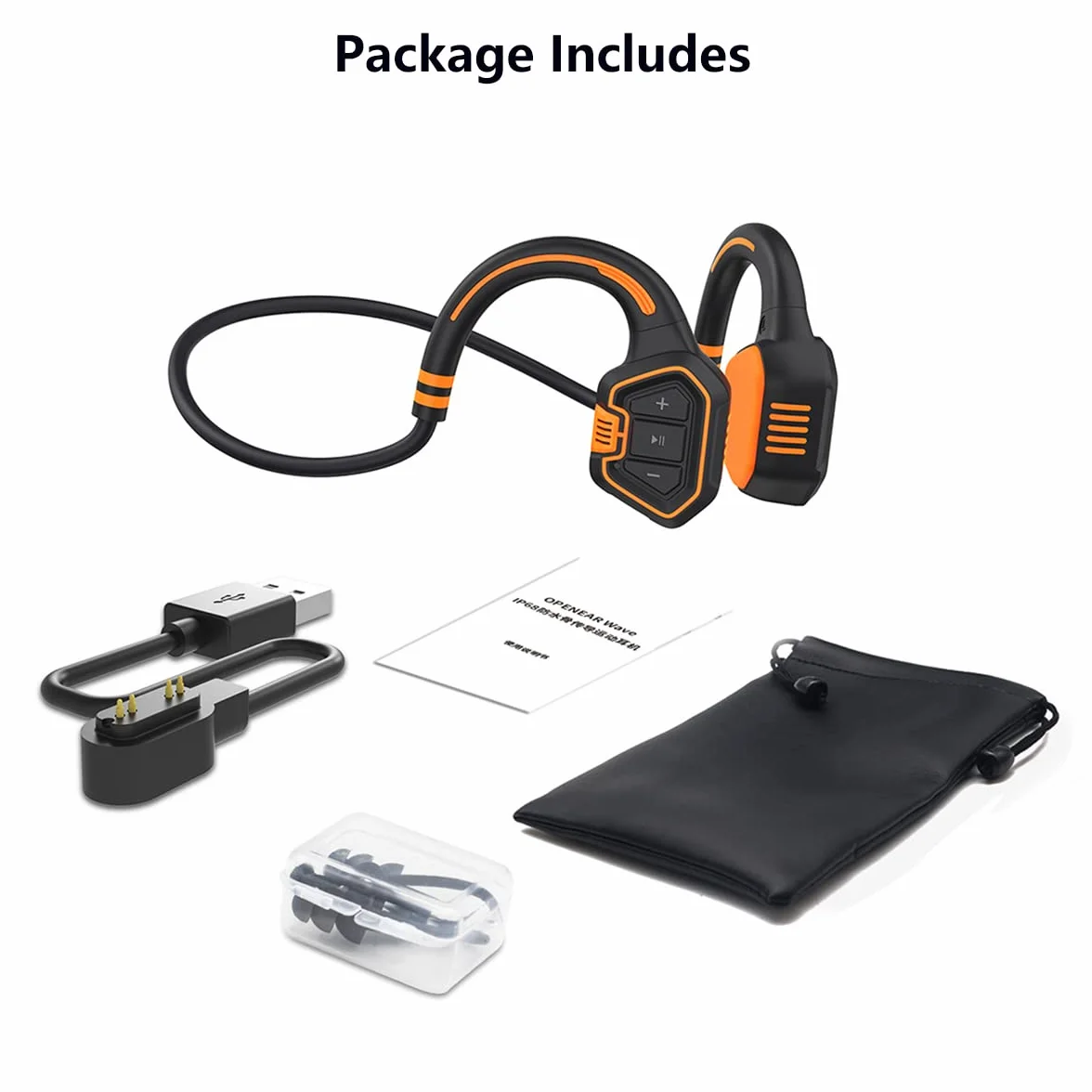 Casque Sans Fil Conduction Osseuse Bluetooth 5.1 IPX8 Étanche Sport, Écouteurs Natation 16Go MP3, Oreille Ouverte Bleu