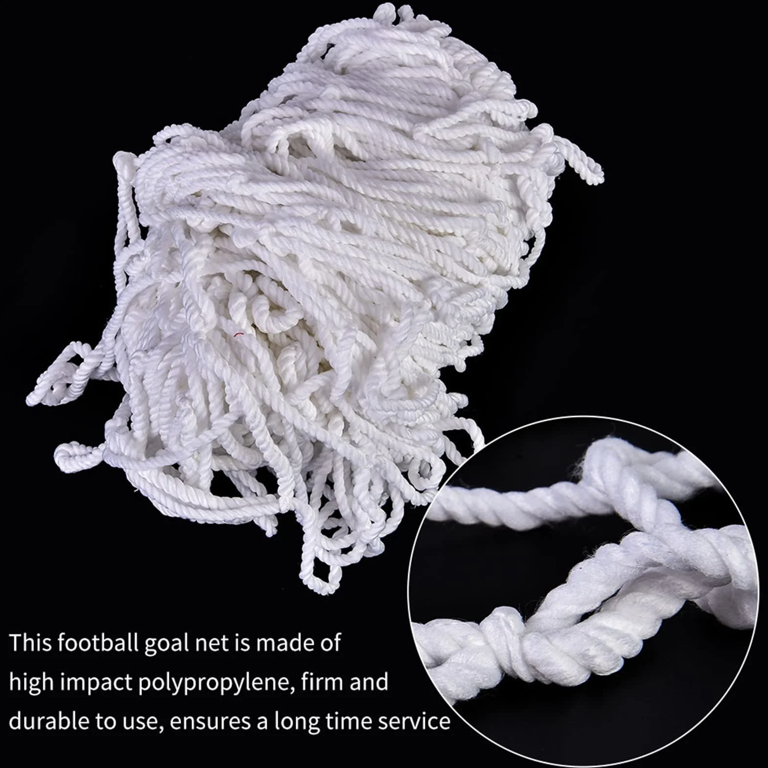 Luqeeg 2 Pièces 3x2m Filet de But de Football, Filet D'entraînement de Football en Fibre Polypropylène Filet de Remplacement pour But de Football pour Adultes et Enfants