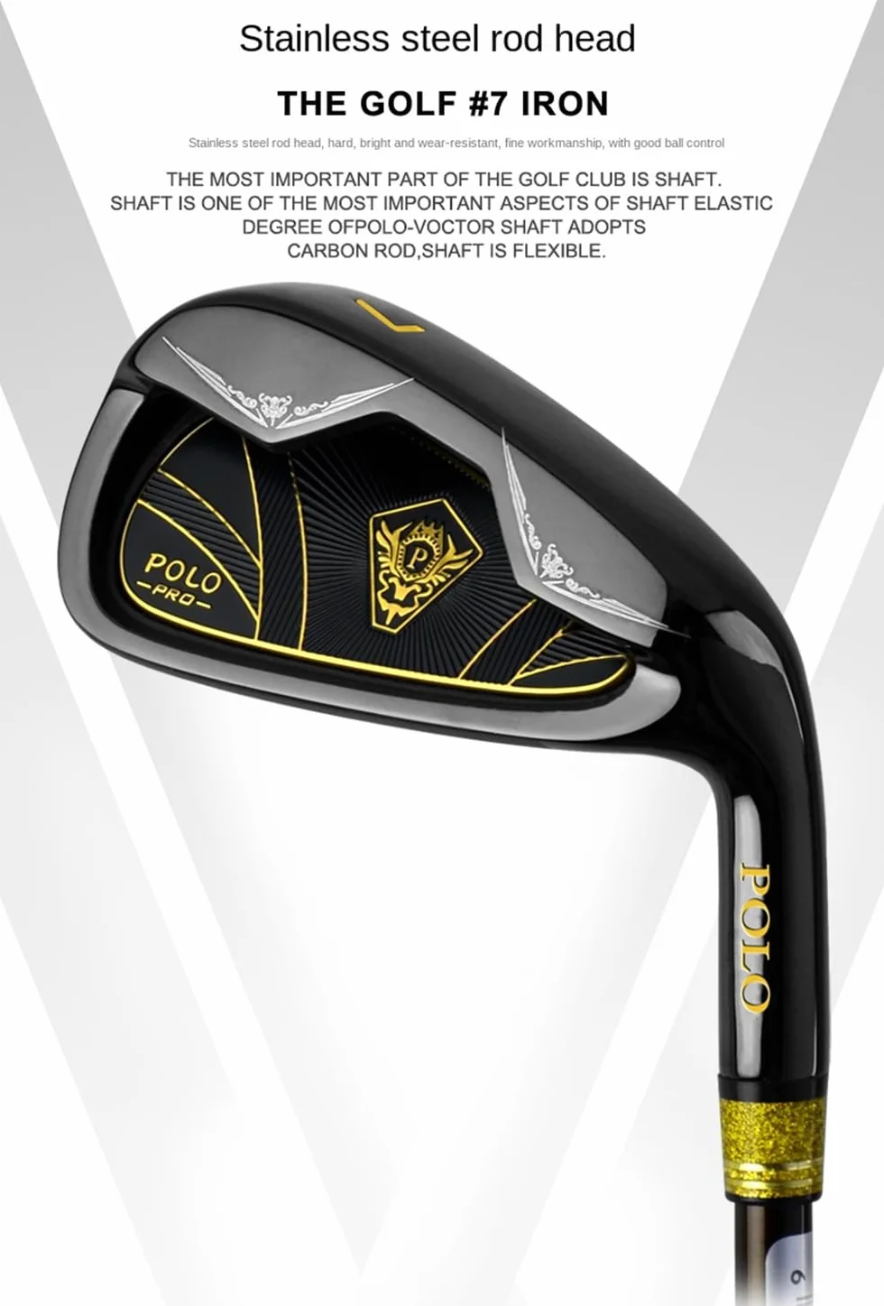 Fer de club de golf professionnel #7 avec tige en carbone pour droitiers