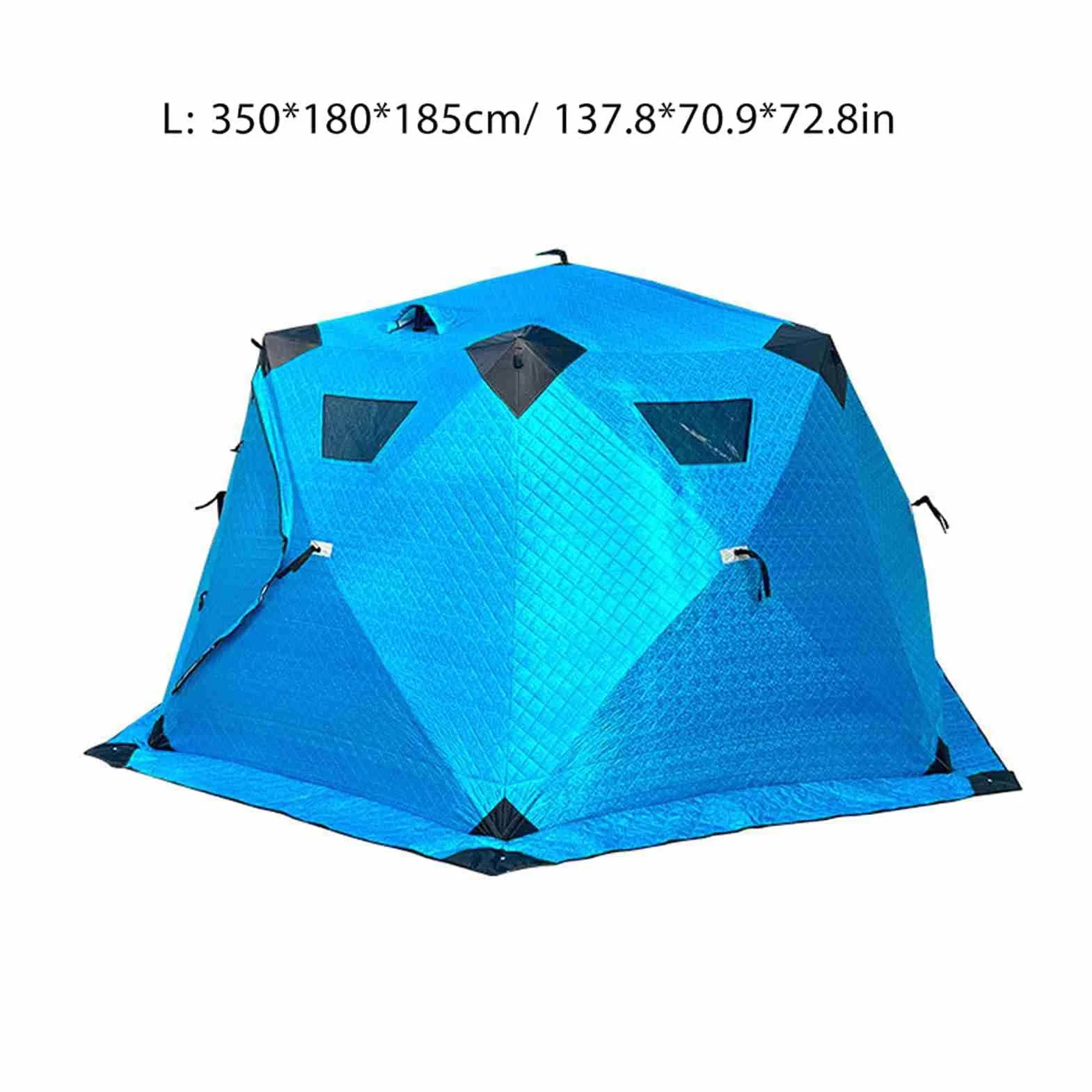 Tente de pêche sur glace design squelette épais double porte double trous de ventilation