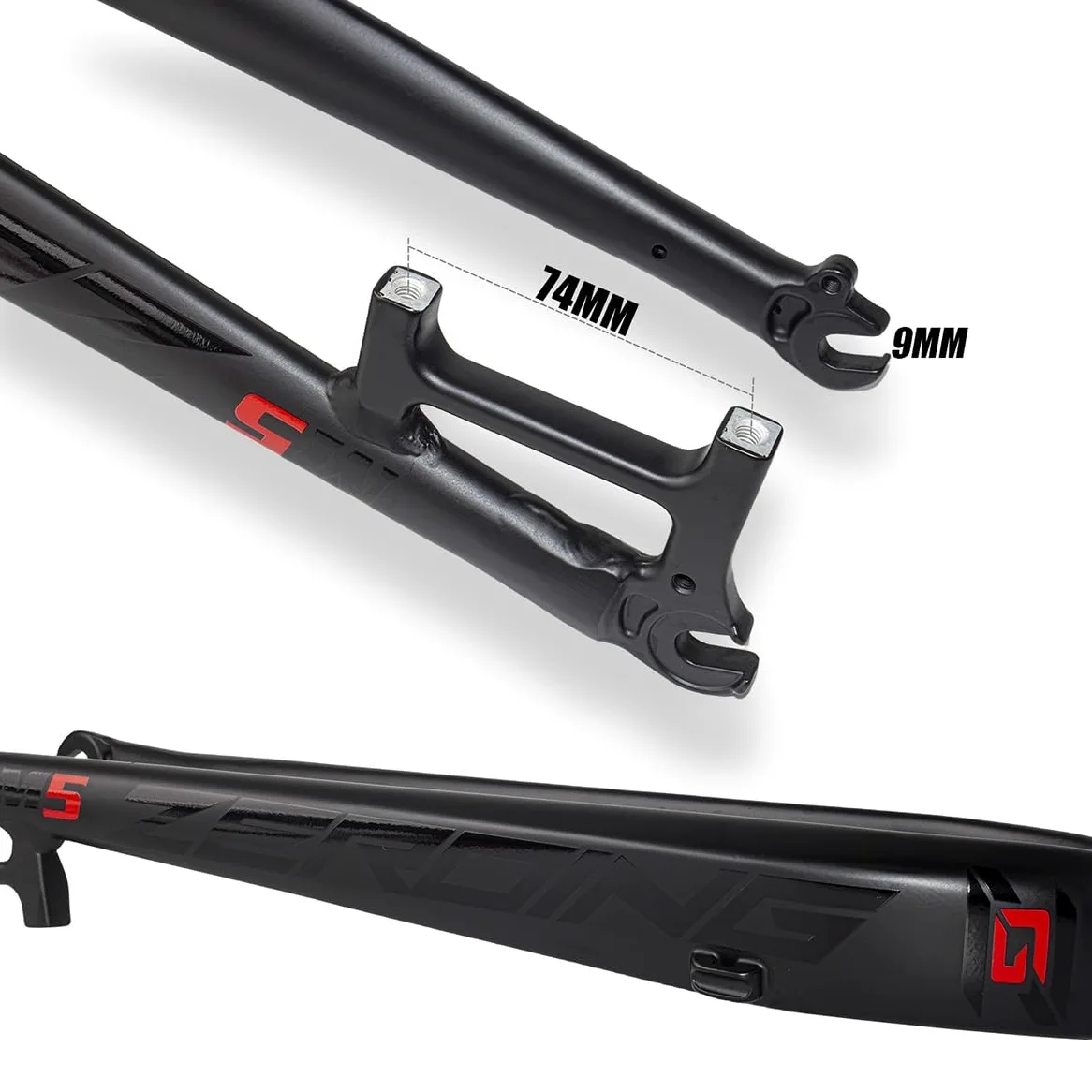 Fourches Rigides VTT 26" 27,5" 29" Universelle Fourche De Vélo en Alliage D'aluminium Ultralégère Tube Droit 1-1/8" Fourche Avant De Frein À Disque 9x100mm Libération Rapide(Black Label,29in)