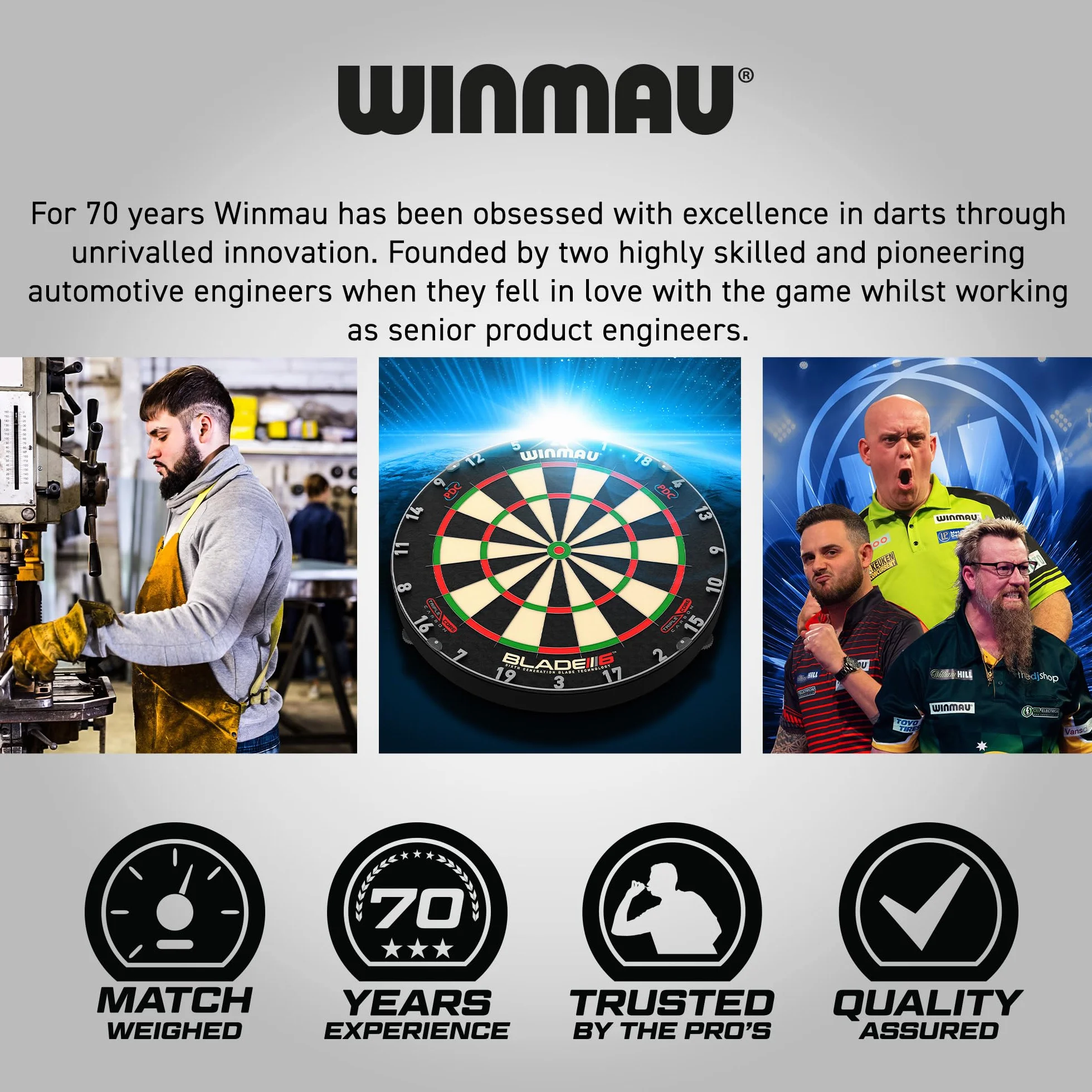 Winmau Darts - Masters Pro Premium Jeu de fléchettes en Poils- Comprend Un Jeu de fléchettes, des fléchettes, des ailettes, des tiges et Une Bande Oche