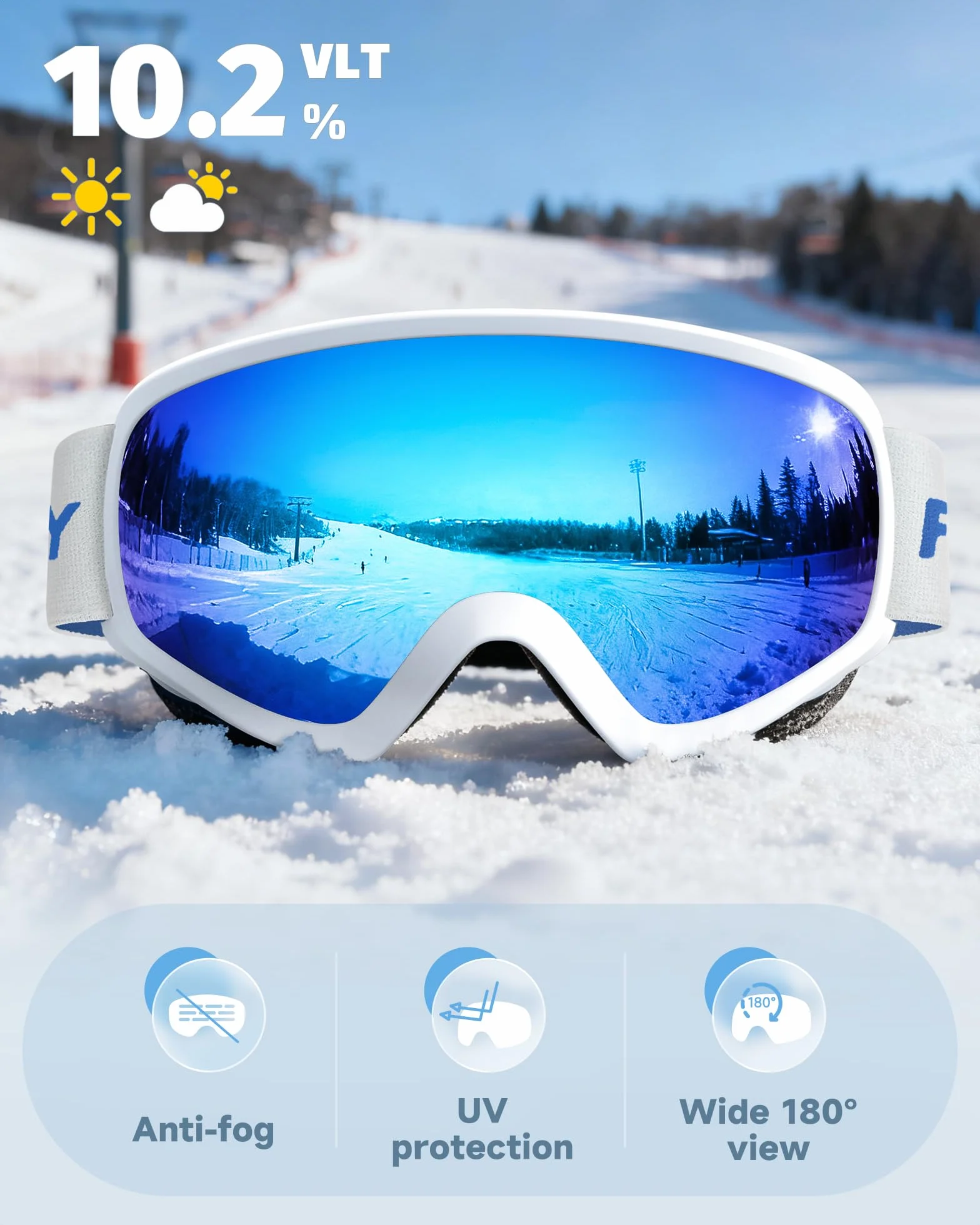 Findway Masque de Ski Protection pour Enfant 5 à 16 Ans Lunette Ski Masque Ski OTG de Garçon ou Fille Anti-UV Antibuée Compatible avec Casque pour Ski Snowboard Autres Sports Hiver